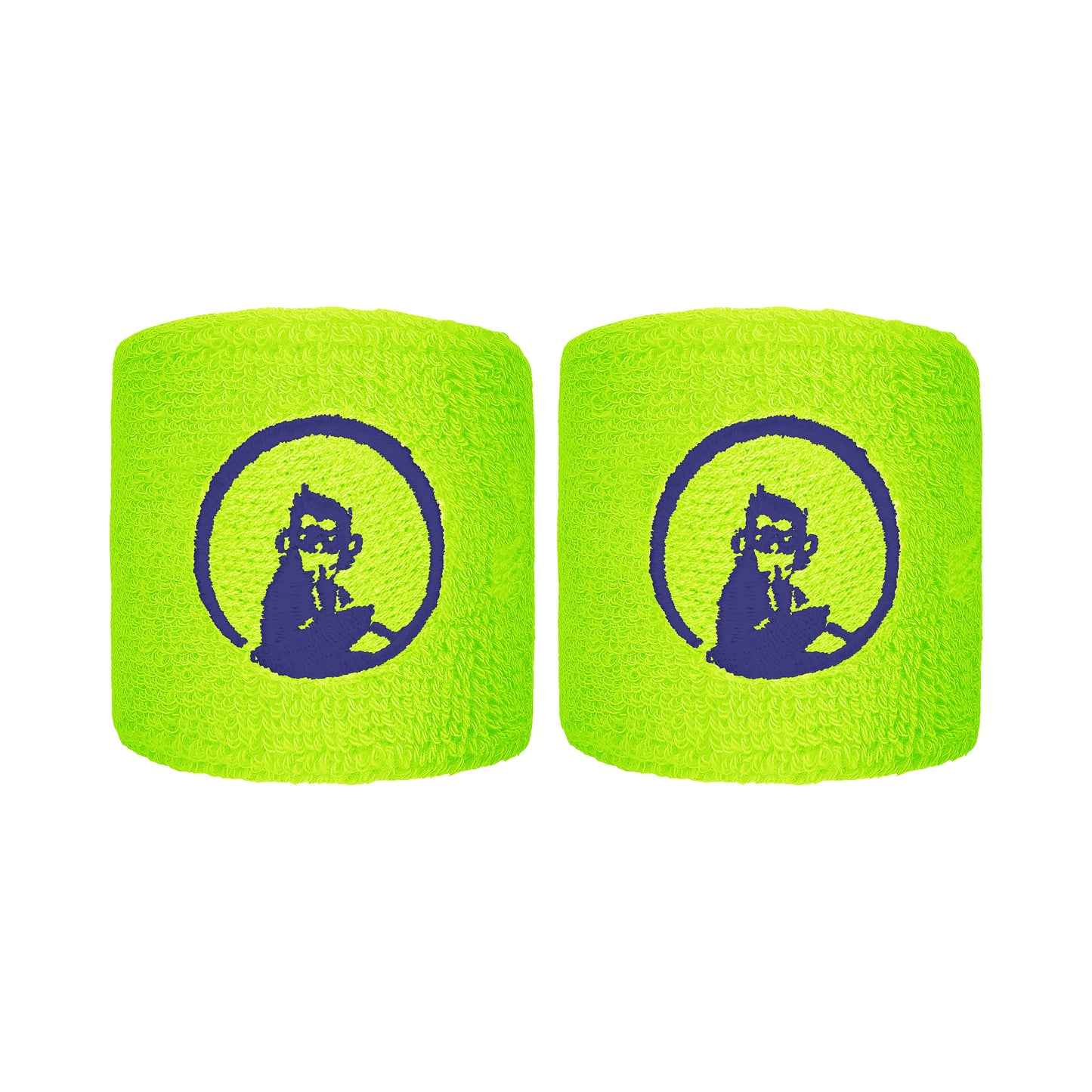 Quiet Please Svettband 2-pack kort - neongrön, mörkblå Quiet Please Svettband 2-pack kort - neongrön, mörkblå