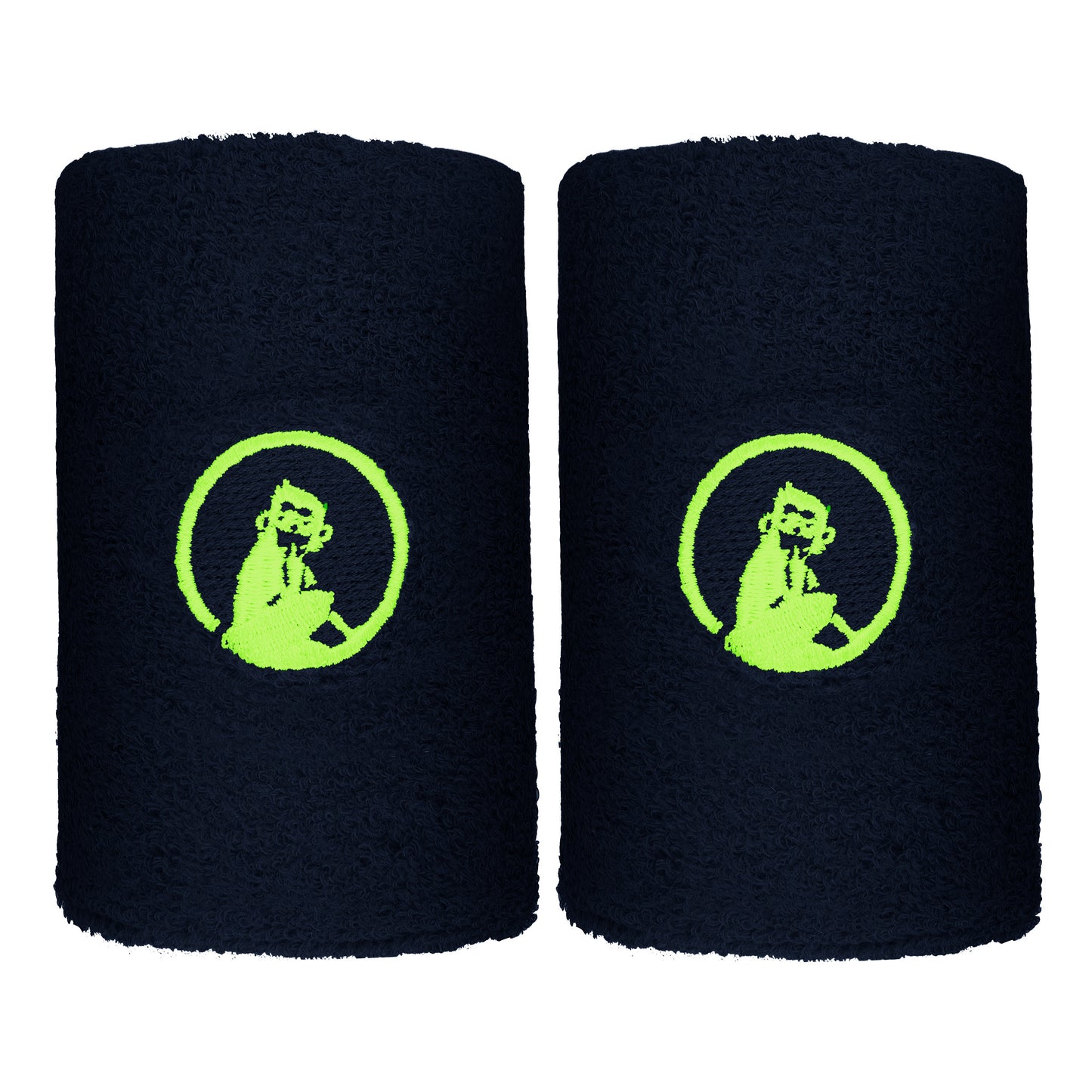 Quiet Please Svettband 2-pack lång - mörkblå, neongrön Quiet Please Svettband 2-pack lång - mörkblå, neongrön