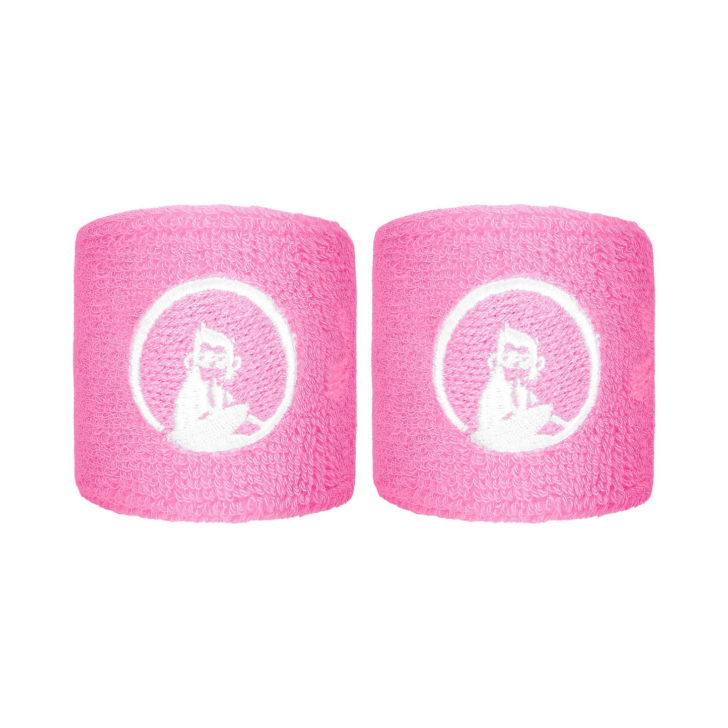 Quiet Please Svettband 2-pack kort - rosa, vit Quiet Please Svettband 2-pack kort - rosa, vit