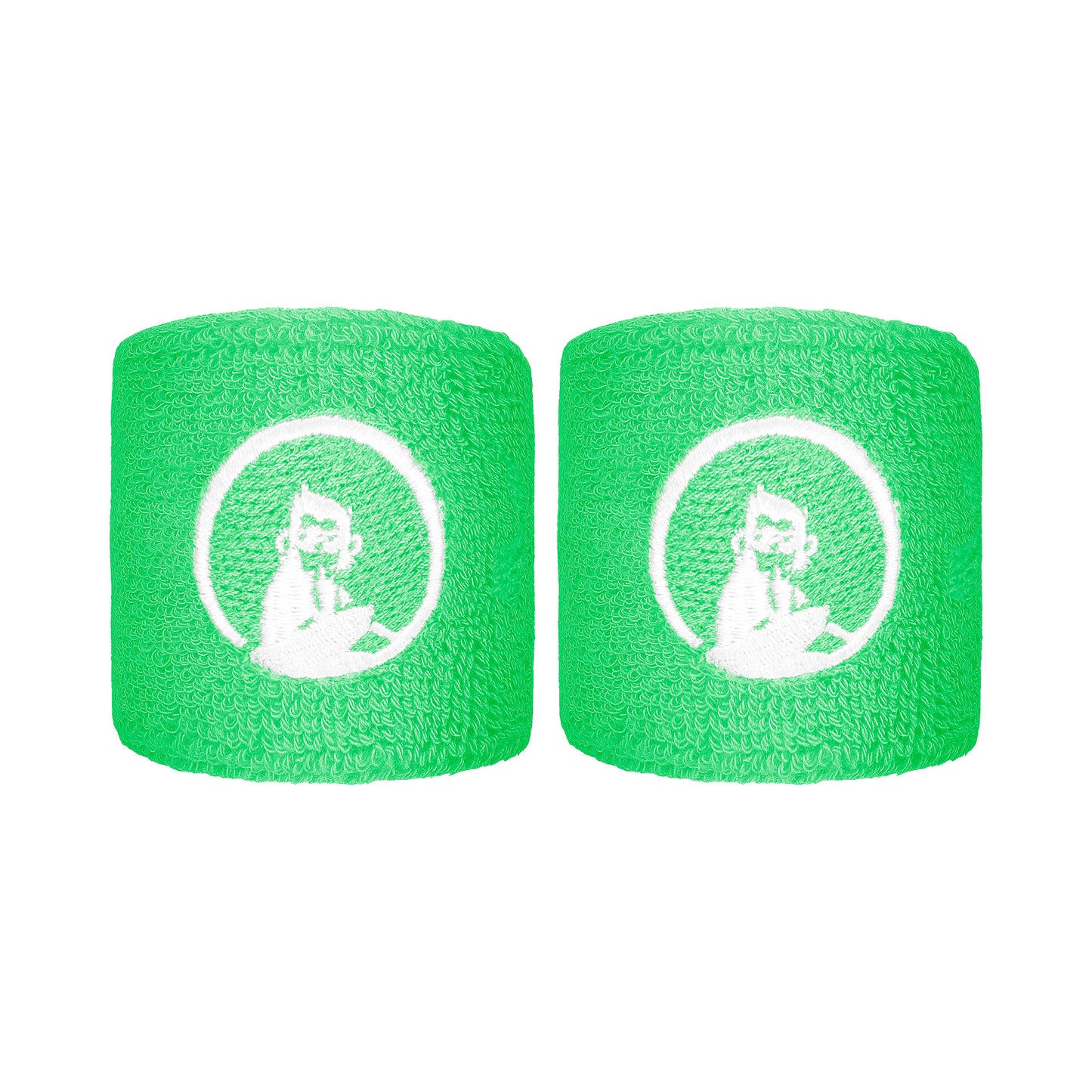 Quiet Please Svettband 2-pack kort - grön, vit Quiet Please Svettband 2-pack kort - grön, vit