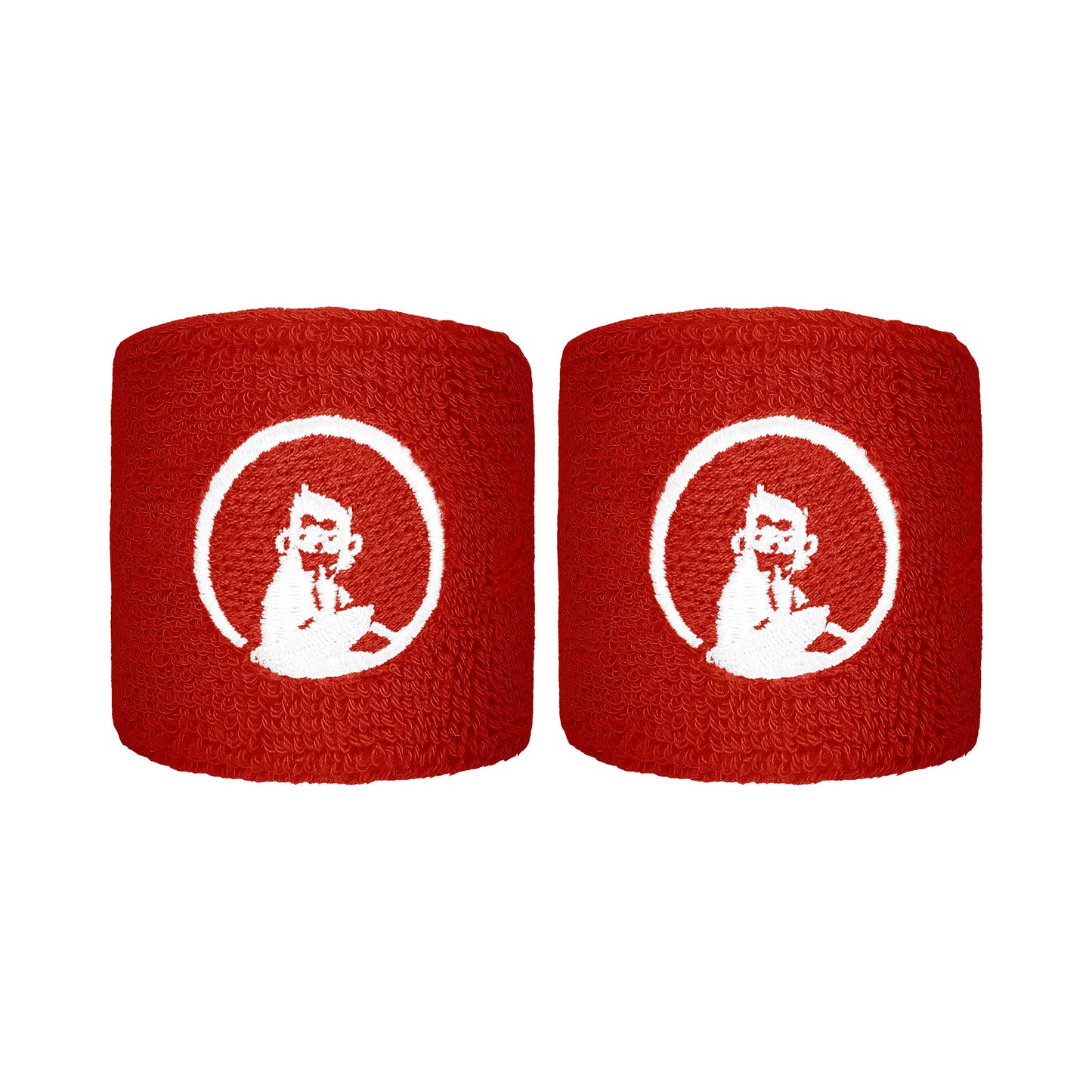 Quiet Please Svettband 2-pack kort - röd, vit Quiet Please Svettband 2-pack kort - röd, vit