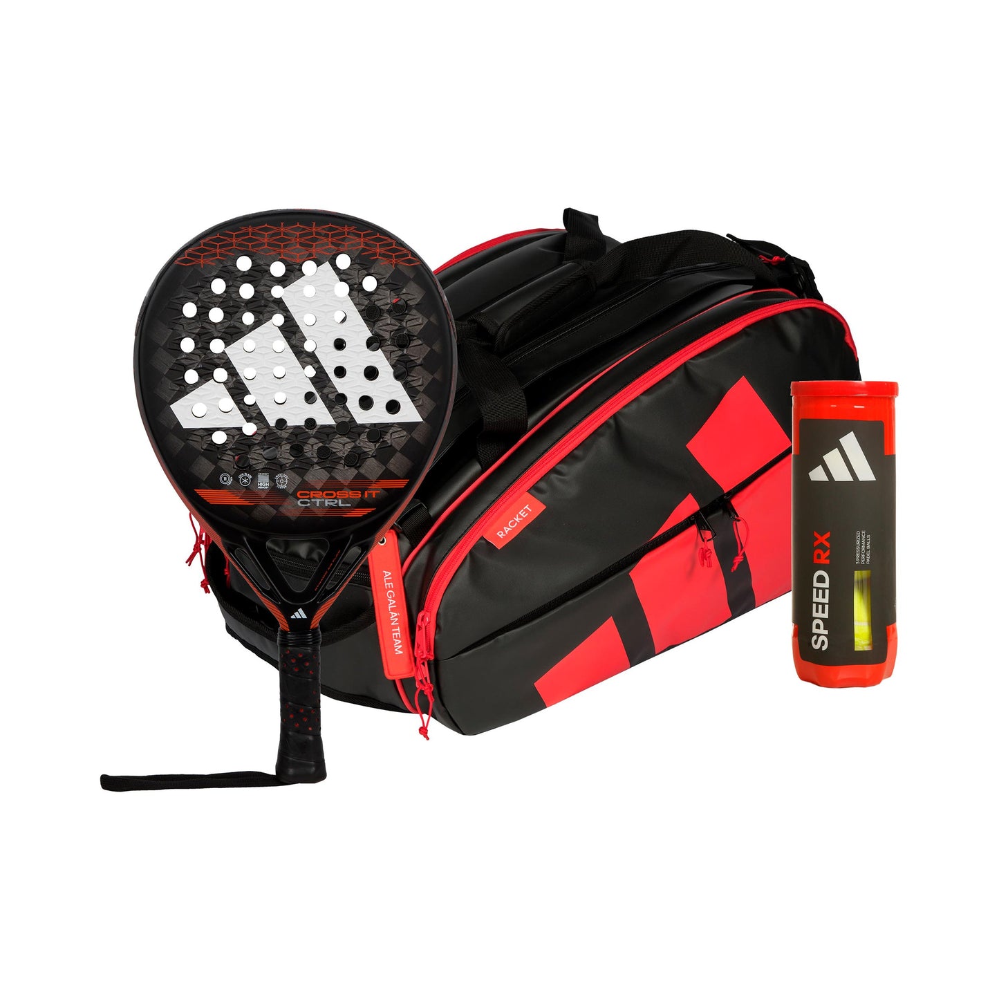 adidas 3-pack Cross It Ctrl Plus racketväska, Plus bollrör adidas 3-pack Cross It Ctrl Plus racketväska, Plus bollrör