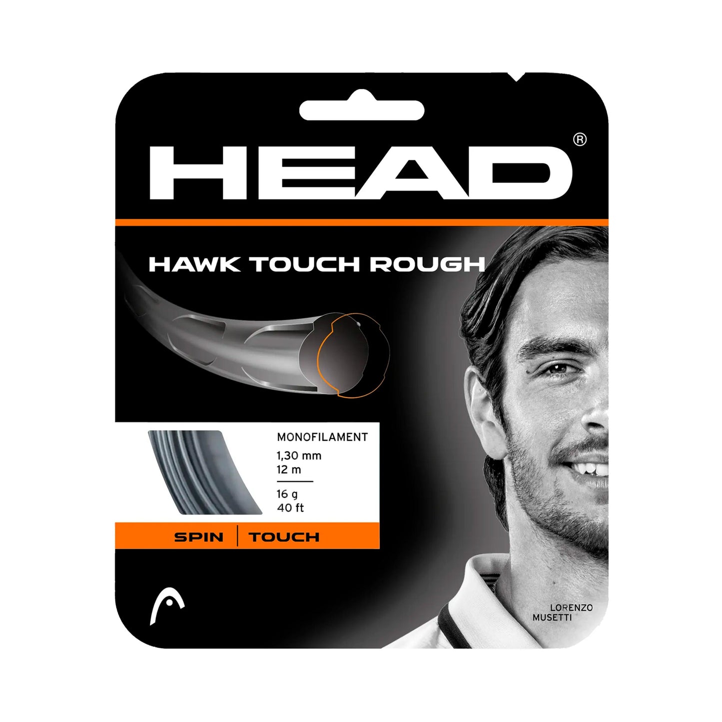 HEAD Hawk Touch Rough Strängset 12m - svart HEAD Hawk Touch Rough Strängset 12m - svart