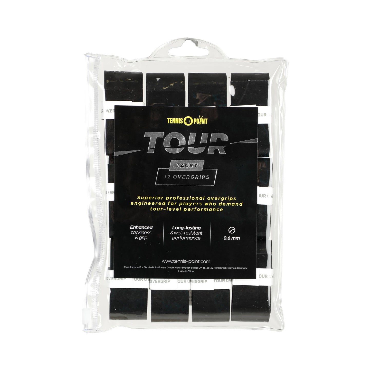 Tennis-Point Tour Tacky 12-pack - svart Tennis-Point Tour Tacky 12-pack - svart