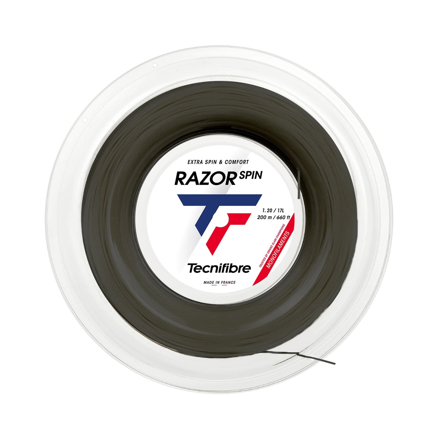 Tecnifibre Razor Spin Strängrulle 200m - svart Tecnifibre Razor Spin Strängrulle 200m - svart