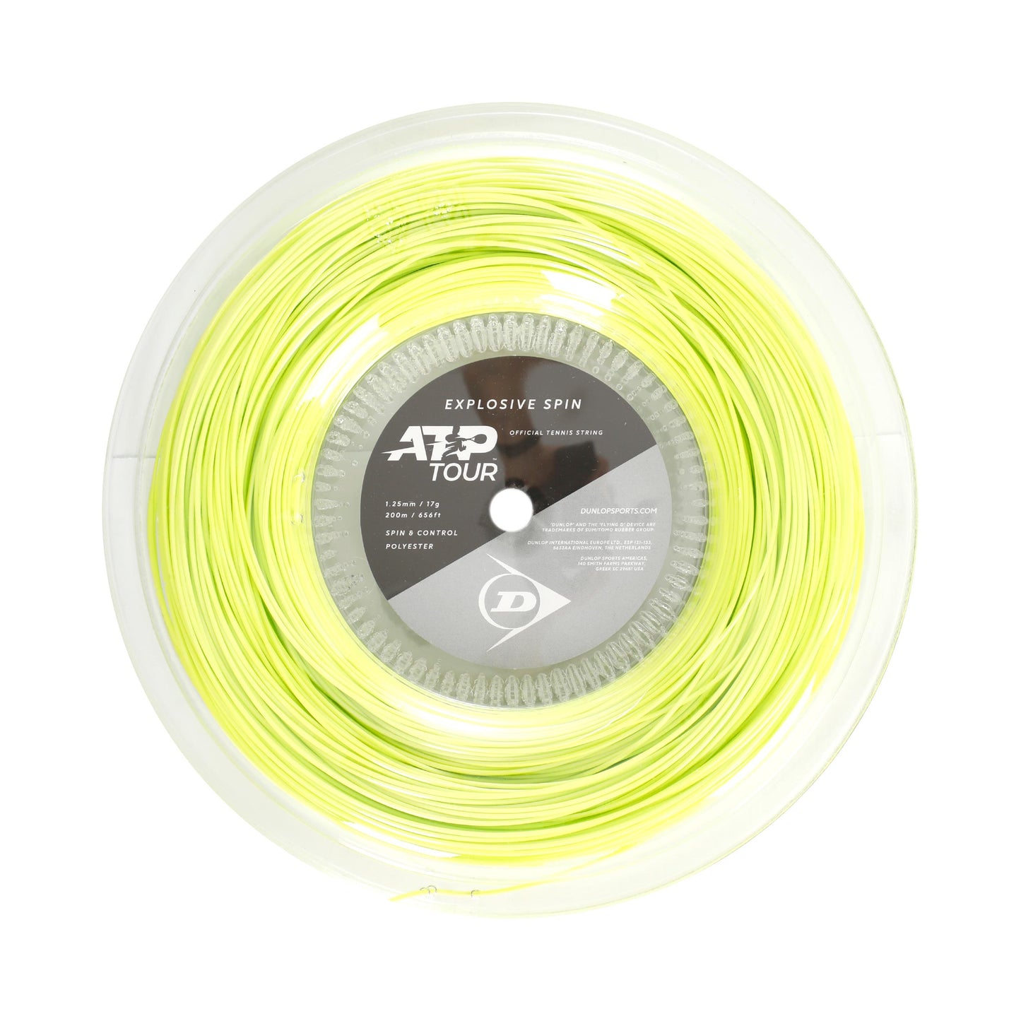 Dunlop Explosive Spin Strängrulle 200m - gul Dunlop Explosive Spin Strängrulle 200m - gul