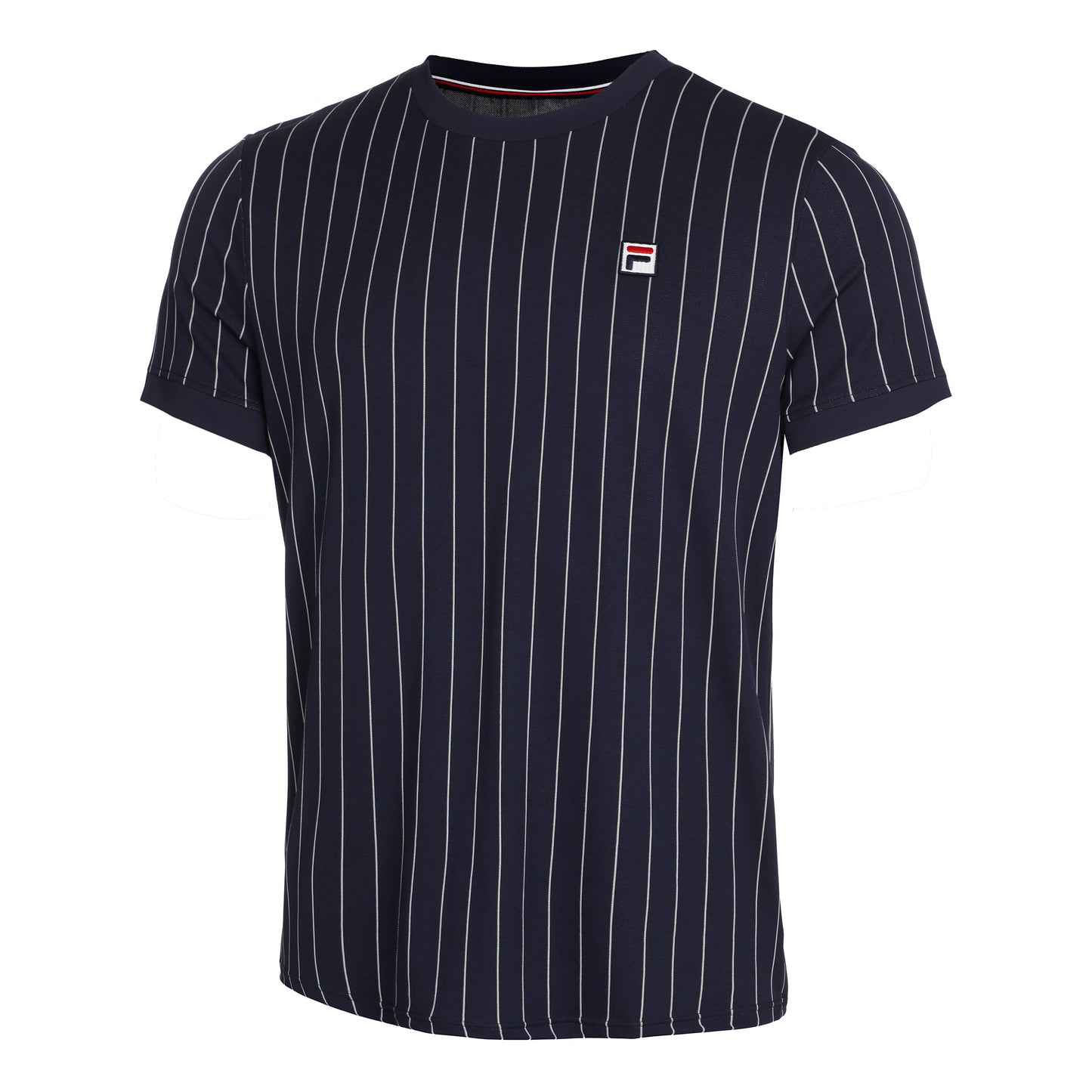 Fila Stripes T-shirt Herrar - mörkblå, vit