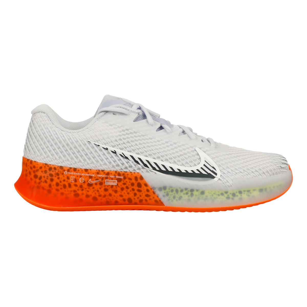 Nike Air Zoom Vapor 11 Electric Sko för grus Herrar - vit, orange