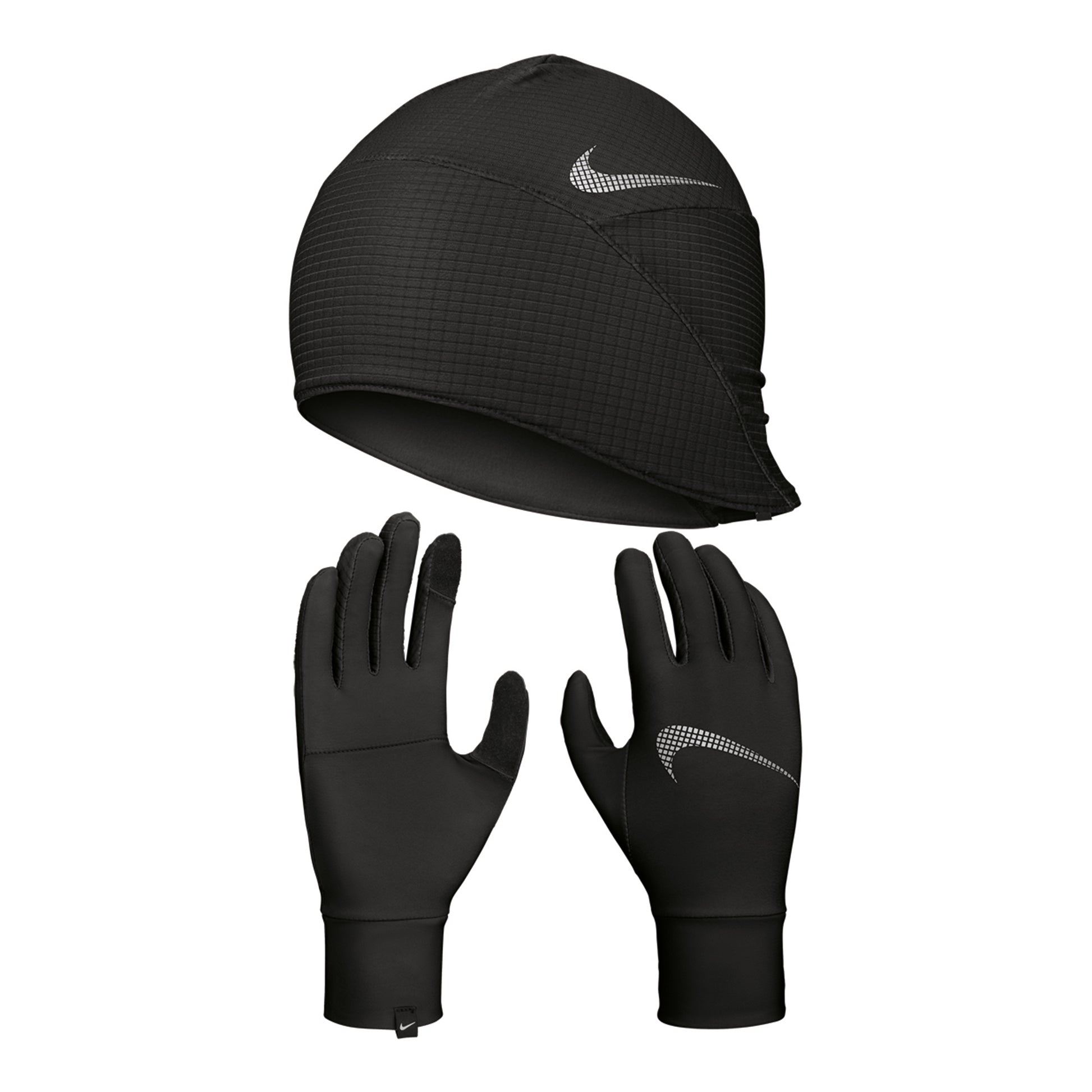 Nike Essential Running Set Laufmütze + Löparhandskar Damer-svart,vit