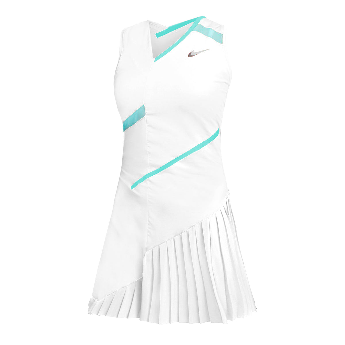 Nike Court Dri-Fit Klänning Damer - vit, turkos