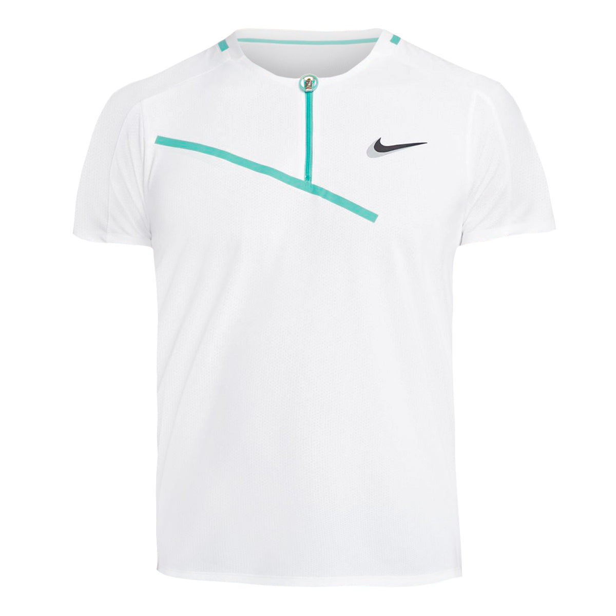 Nike Court Slam Polo Herrar - vit, turkos