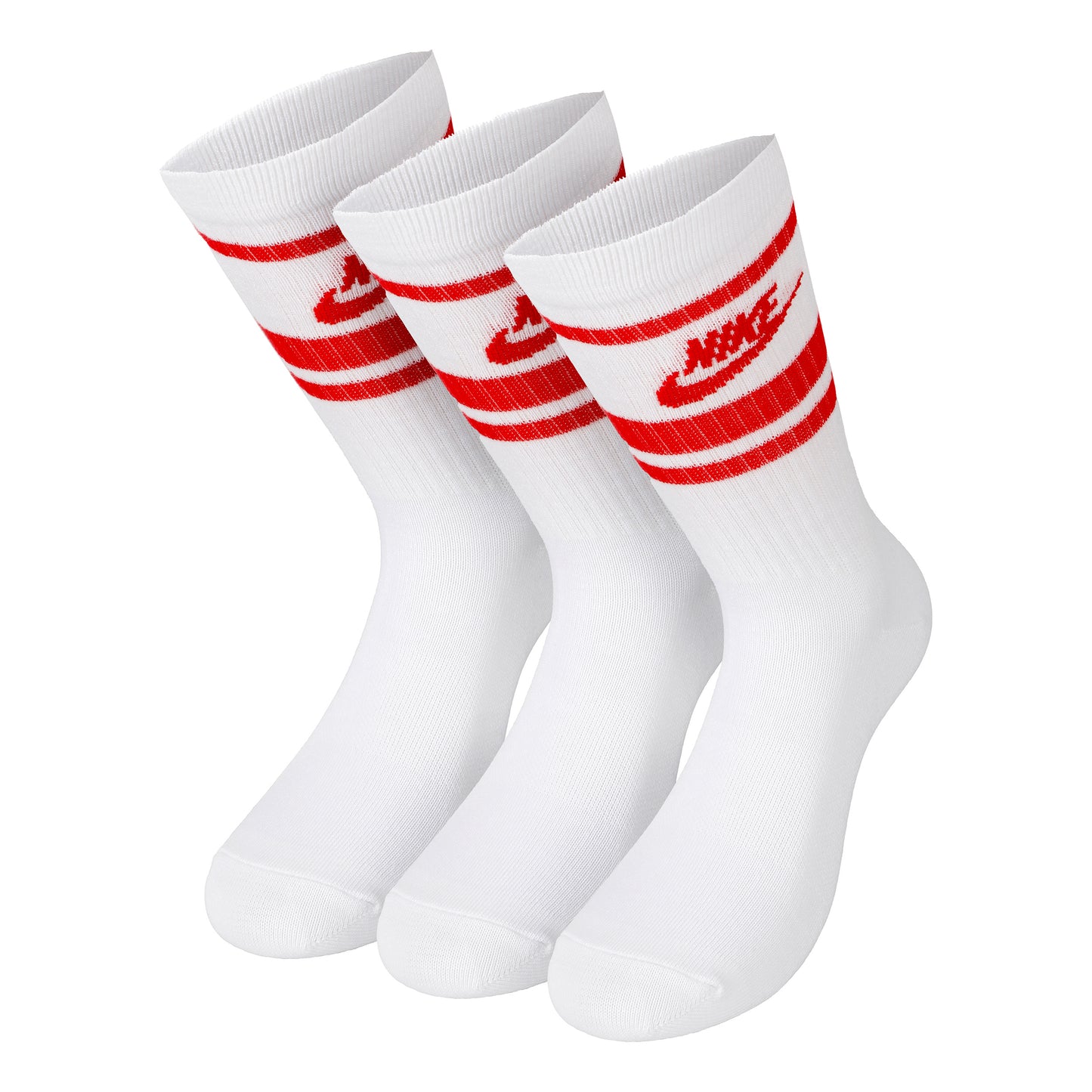 Nike Sportswear Everyday Essential Tennisstrumpor 3-pack-Vit,Röd
