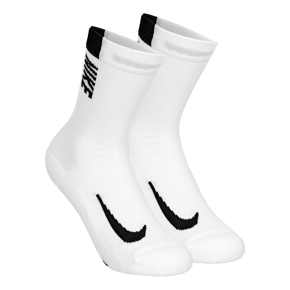 Nike Dri-Fit Multiplier Crew Sportstrumpor 2-pack Unisex - vit, svart
