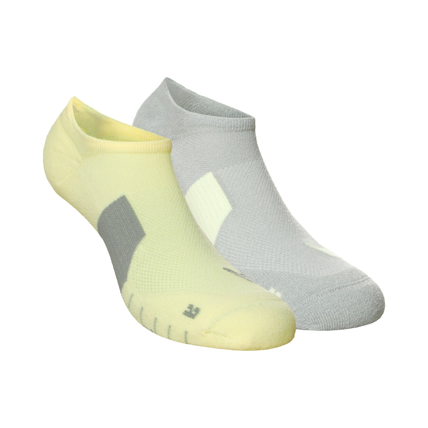 Nike Dri-Fit Multiplier No-Show Socks Löparsockor 2-pack Unisex - grå, gul