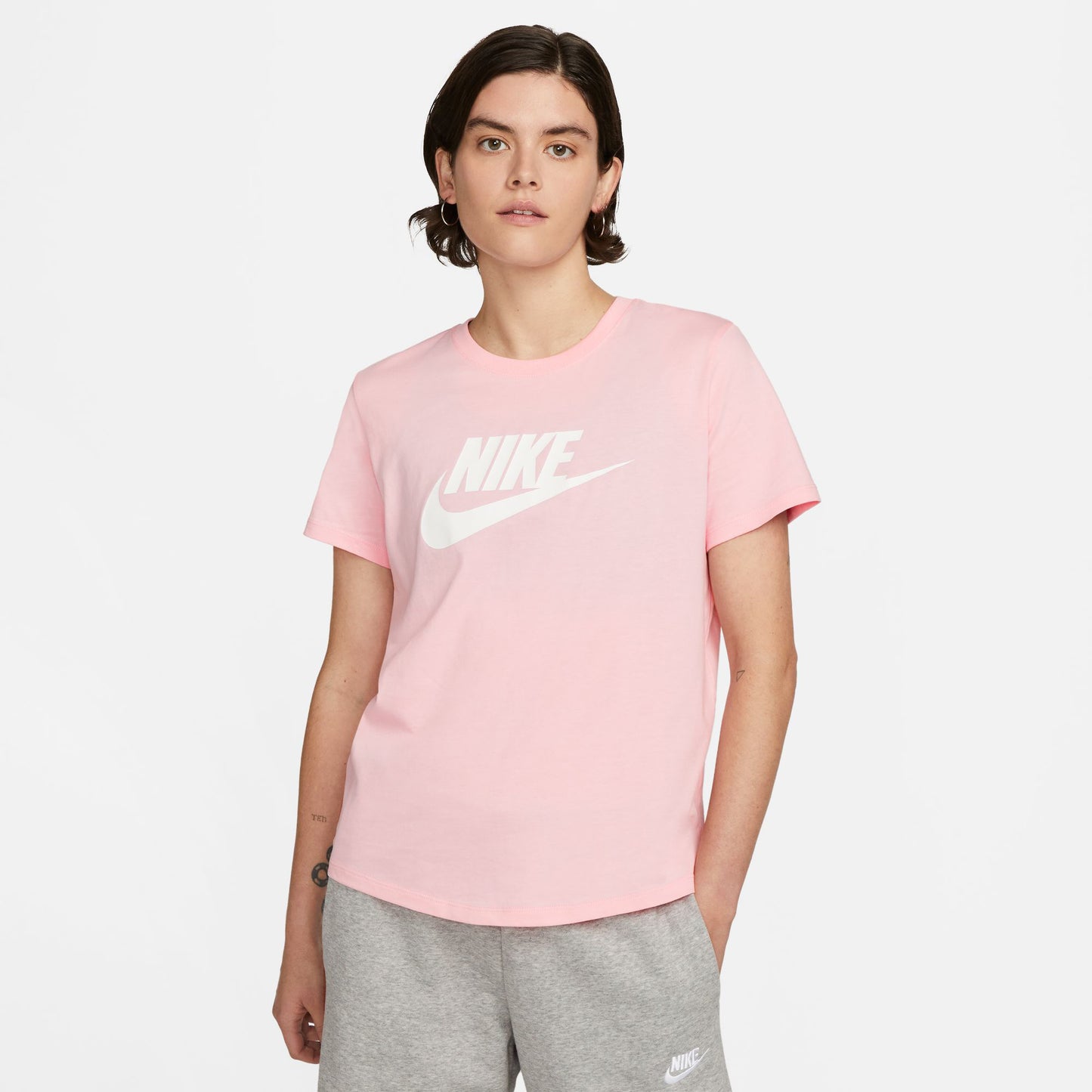 Nike New Sportswear Essential Icon Futura T-shirt Damer - rosa, vit