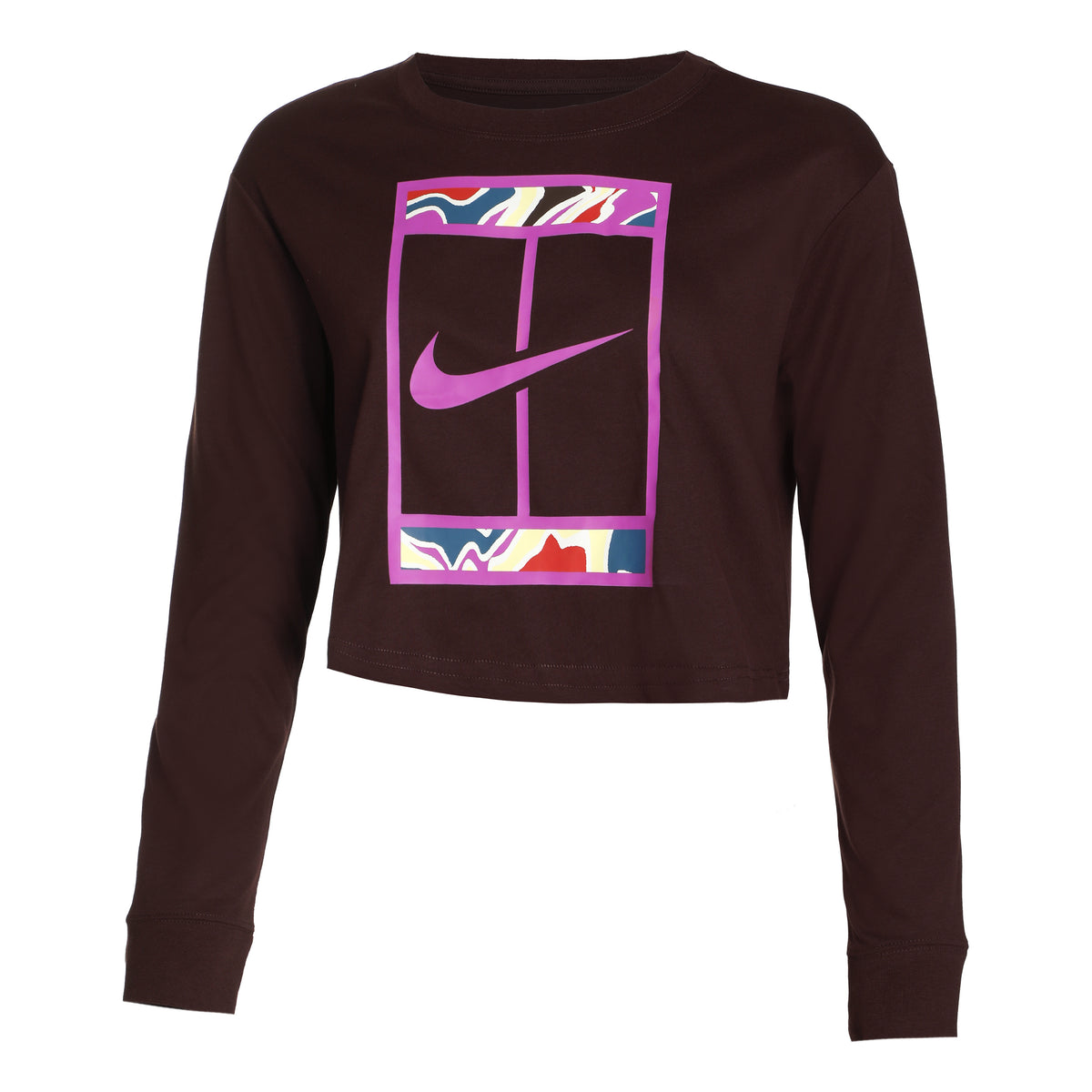 Nike Dri-Fit Court Slam Cropped Långärmat Damer - brun,