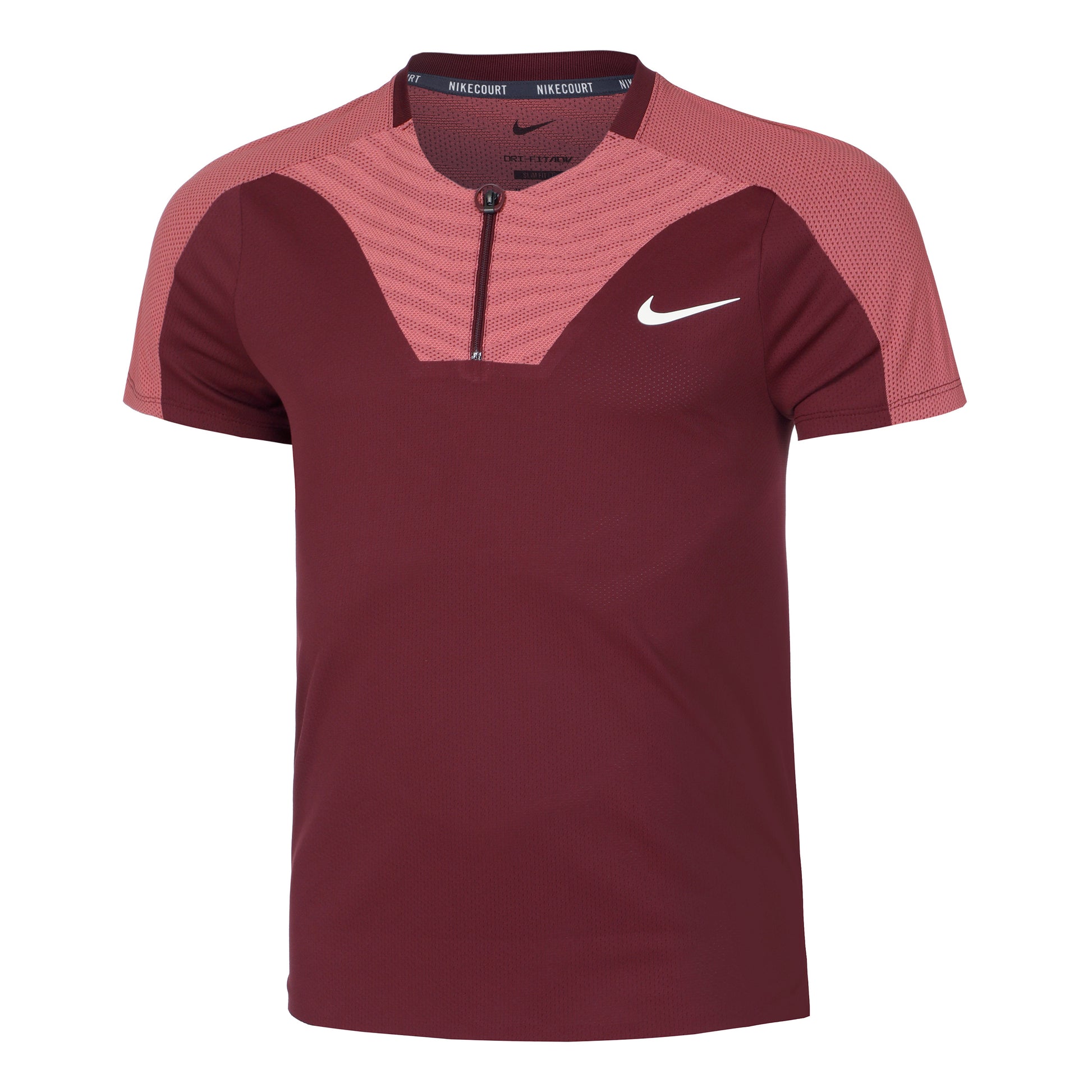 Nike Dri-Fit Court Slim UL RG Polo Herrar - mörkröd, gammal rosa