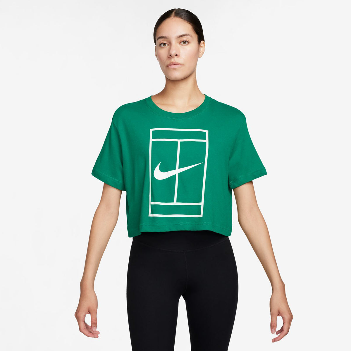 Nike Dri-Fit Heritage Crop T-shirt Damer - grön, vit