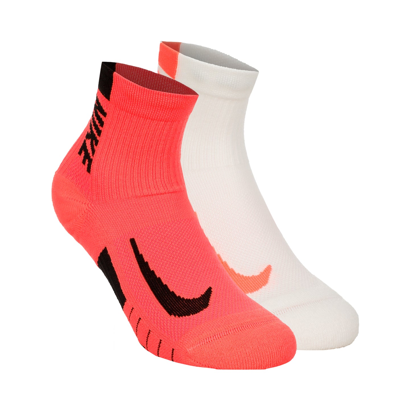 Nike Dri-Fit Multiplier No-Show Socks Löparsockor 2-pack Unisex - korall, creme