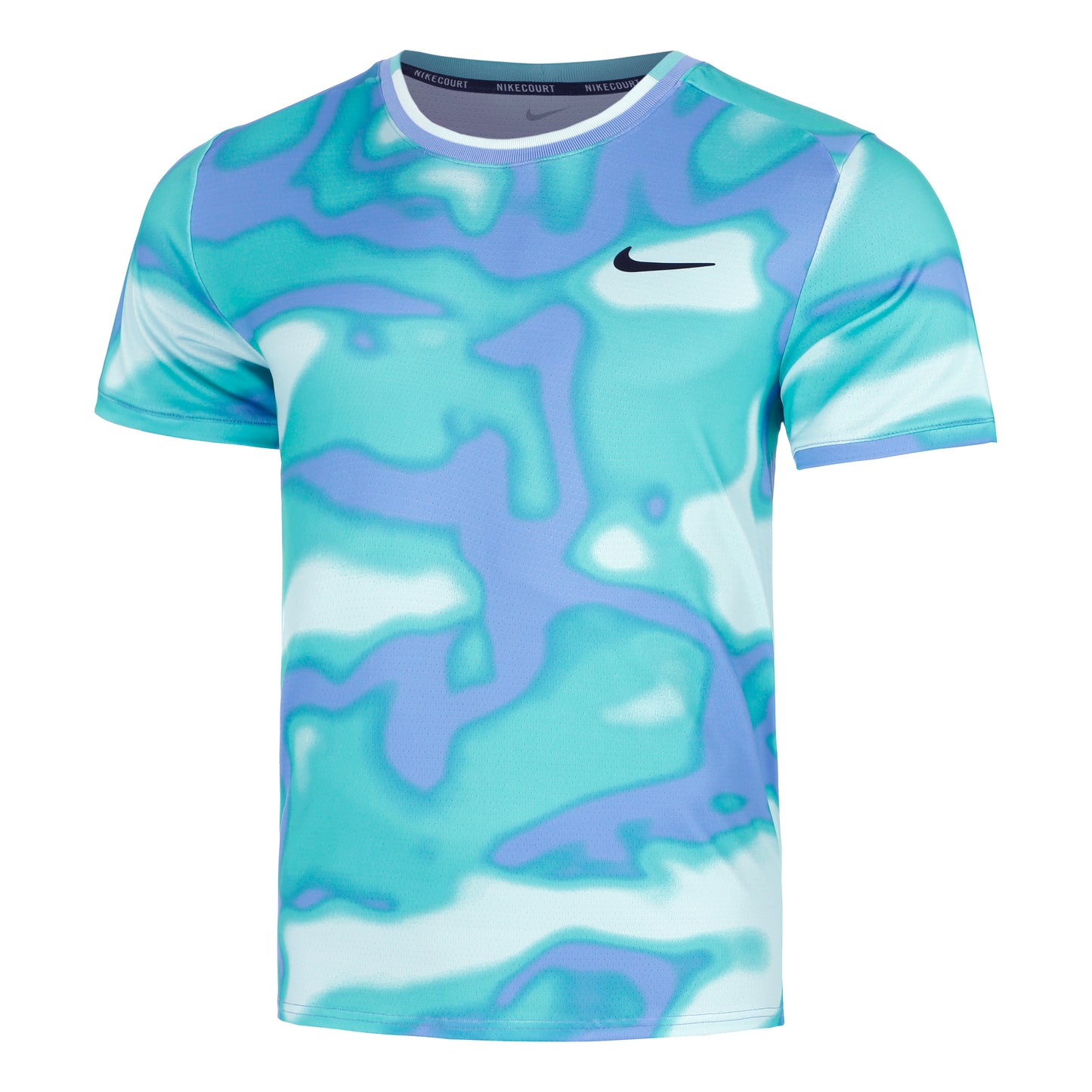 Nike Court Dri-Fit Advantage Print T-shirt Herrar - turkos, blå