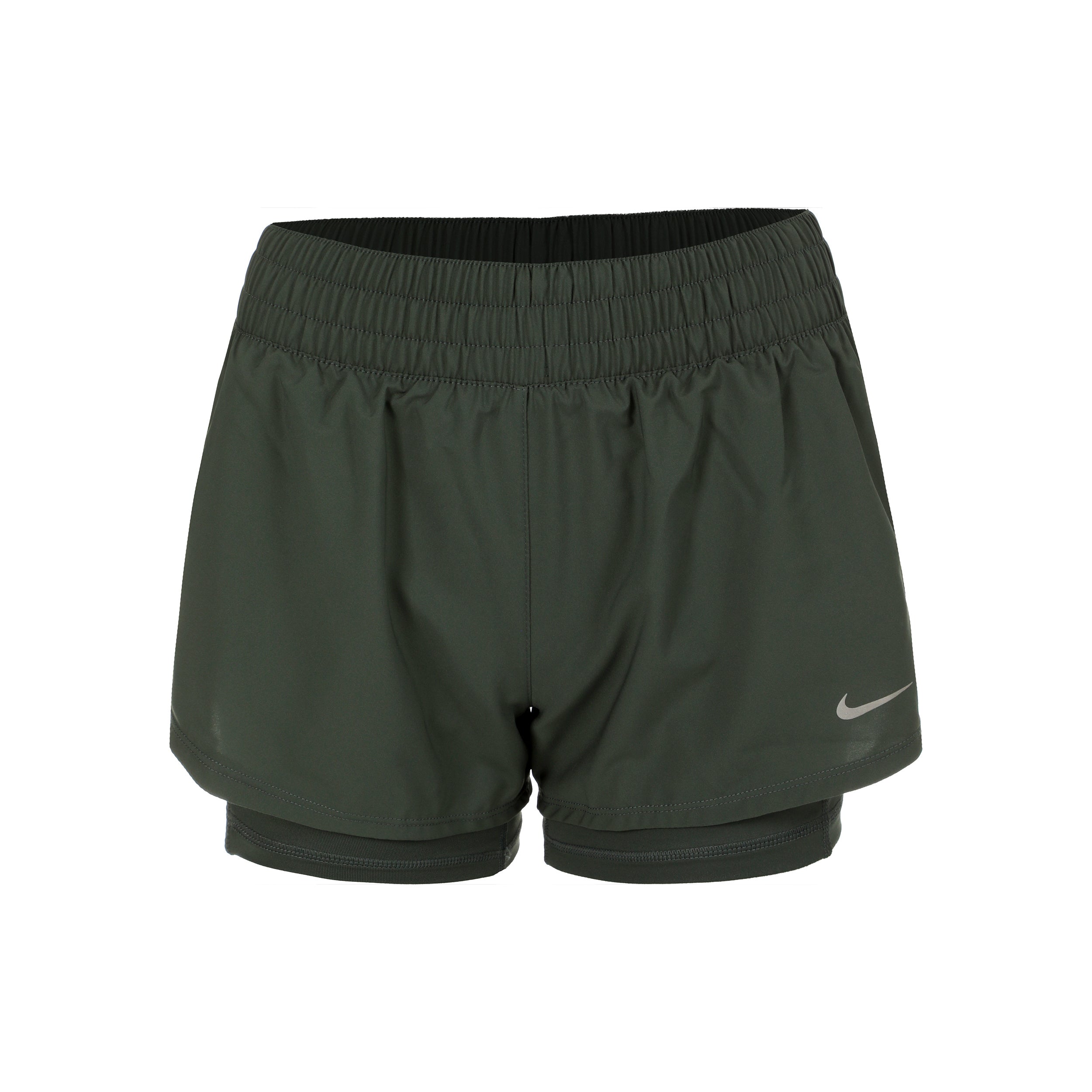 Nike Dri-Fit One Mid Rise 2in1 3in Shorts Damer - grön, silver