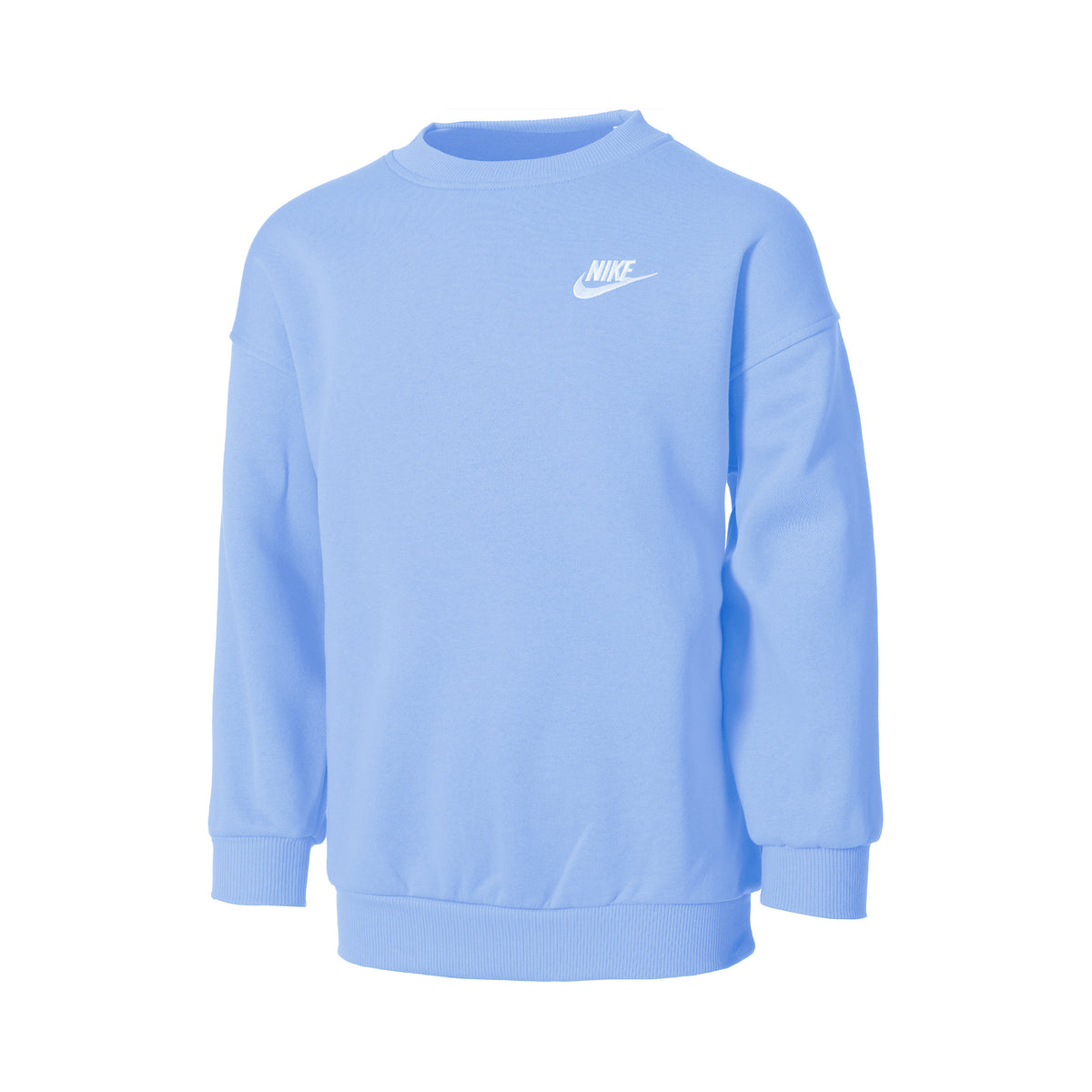 Nike Sportswear Club Fleece Oversized Crew Tröja Flickor - ljusblå, vit