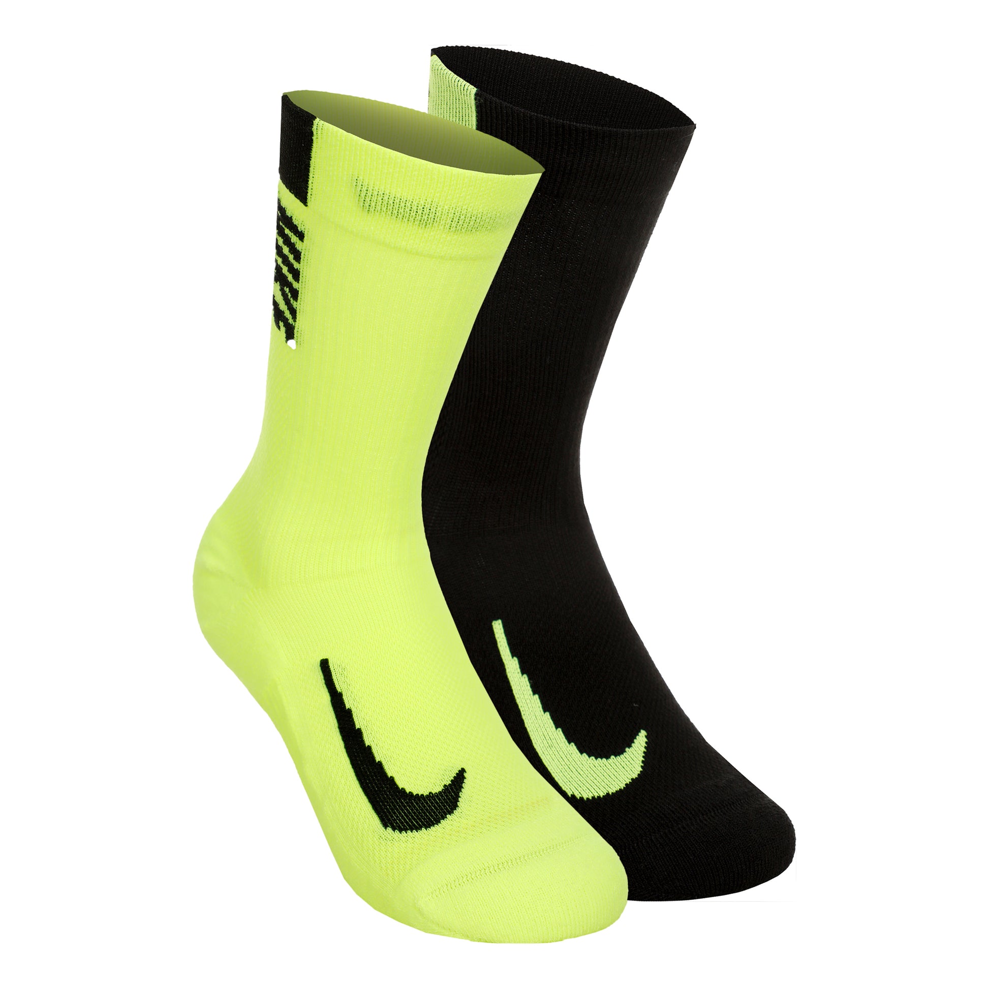 Nike Dri-Fit Multiplier Crew Sportstrumpor 2-pack Unisex - neongul, svart