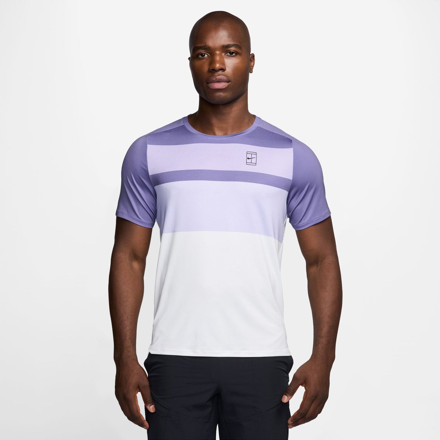 Nike Court Dri-FIT Advantage Print T-shirt Herrar - syrén, vit