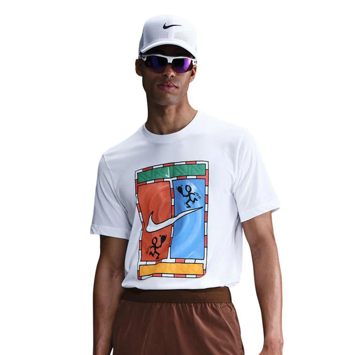 Nike Court Dri-FIT Court T-shirt Herrar - vit, flerfärgad