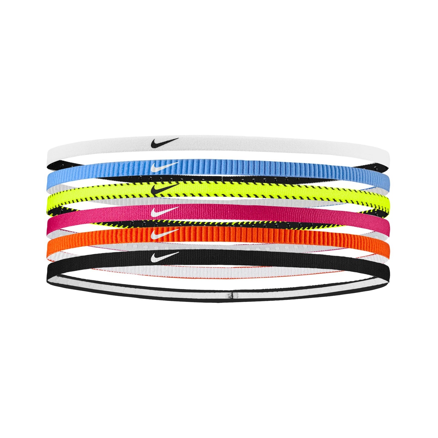 Nike Nike Flex Classic Slim Hårband 6-pack-Neongul,Pink