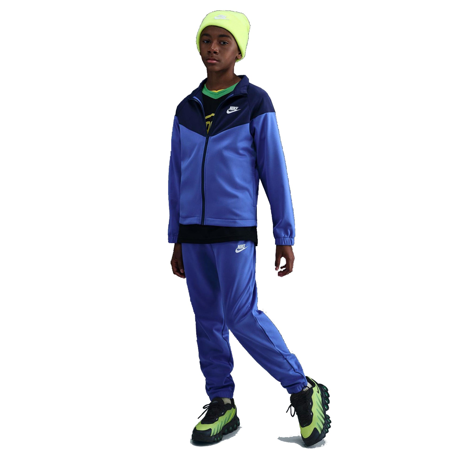 Nike Dri-Fit Full-Zip Träningsoverall Barn-Blå,Blågrå