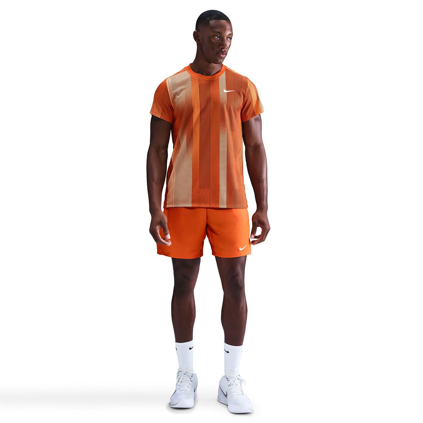 Nike Court Victory Dri-Fit Print T-shirt Herrar - orange, vit