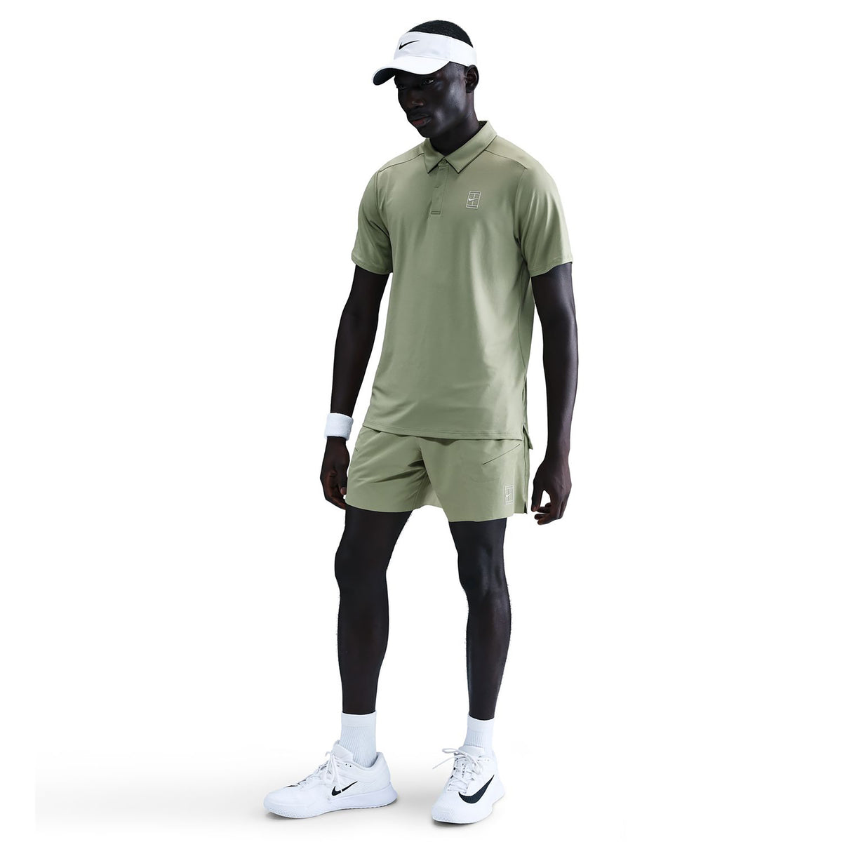 Nike Court Dri-FIT Advantage 6in Shorts Herrar - oliv, vit