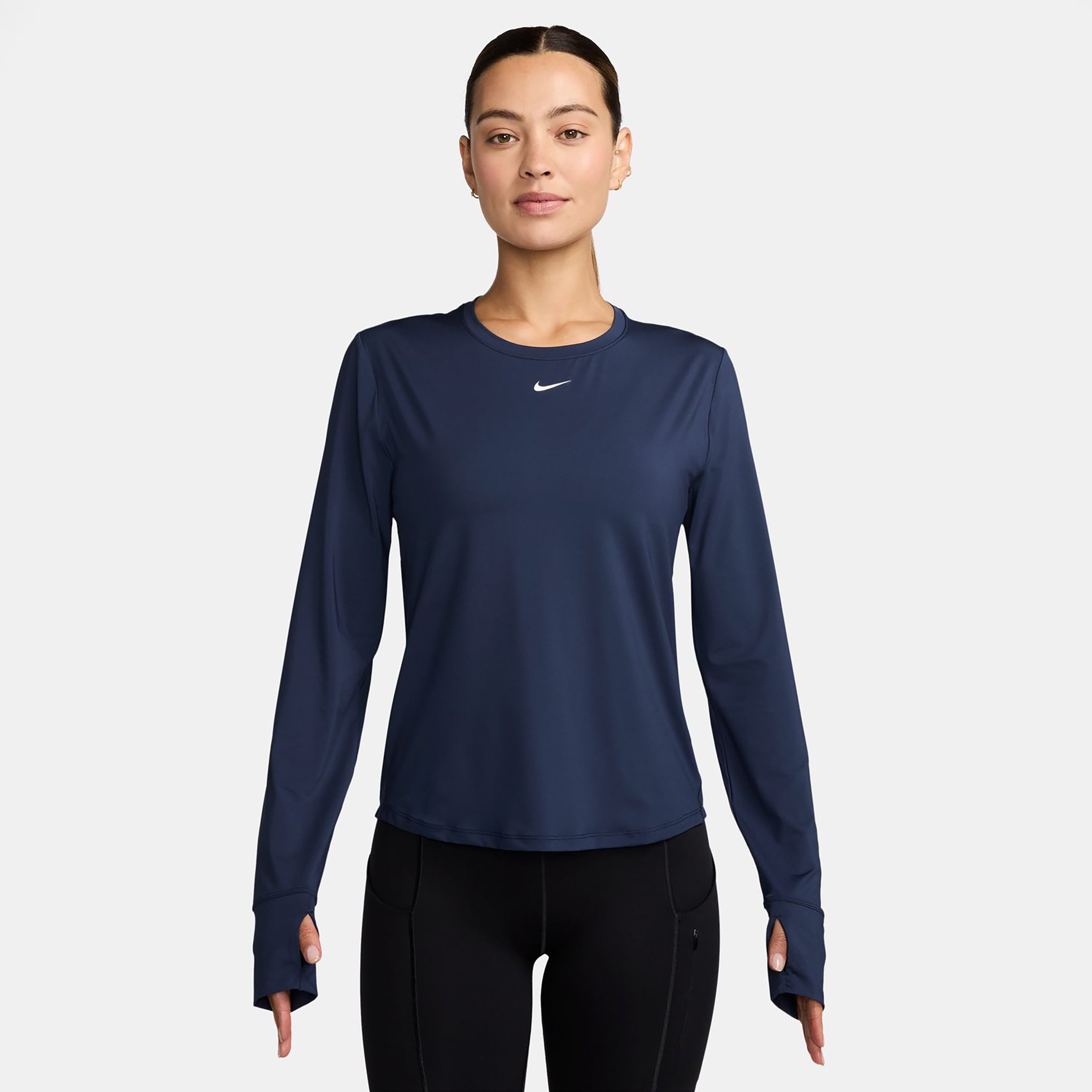 Nike One Classic Dri-FIT Långärmat Damer - mörkblå, vit