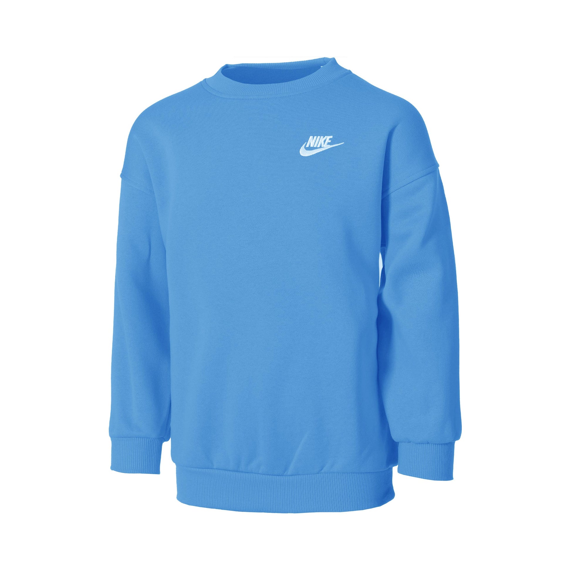 Nike Club Fleece Oversized Crew Tröja Flickor-Blå,Vit