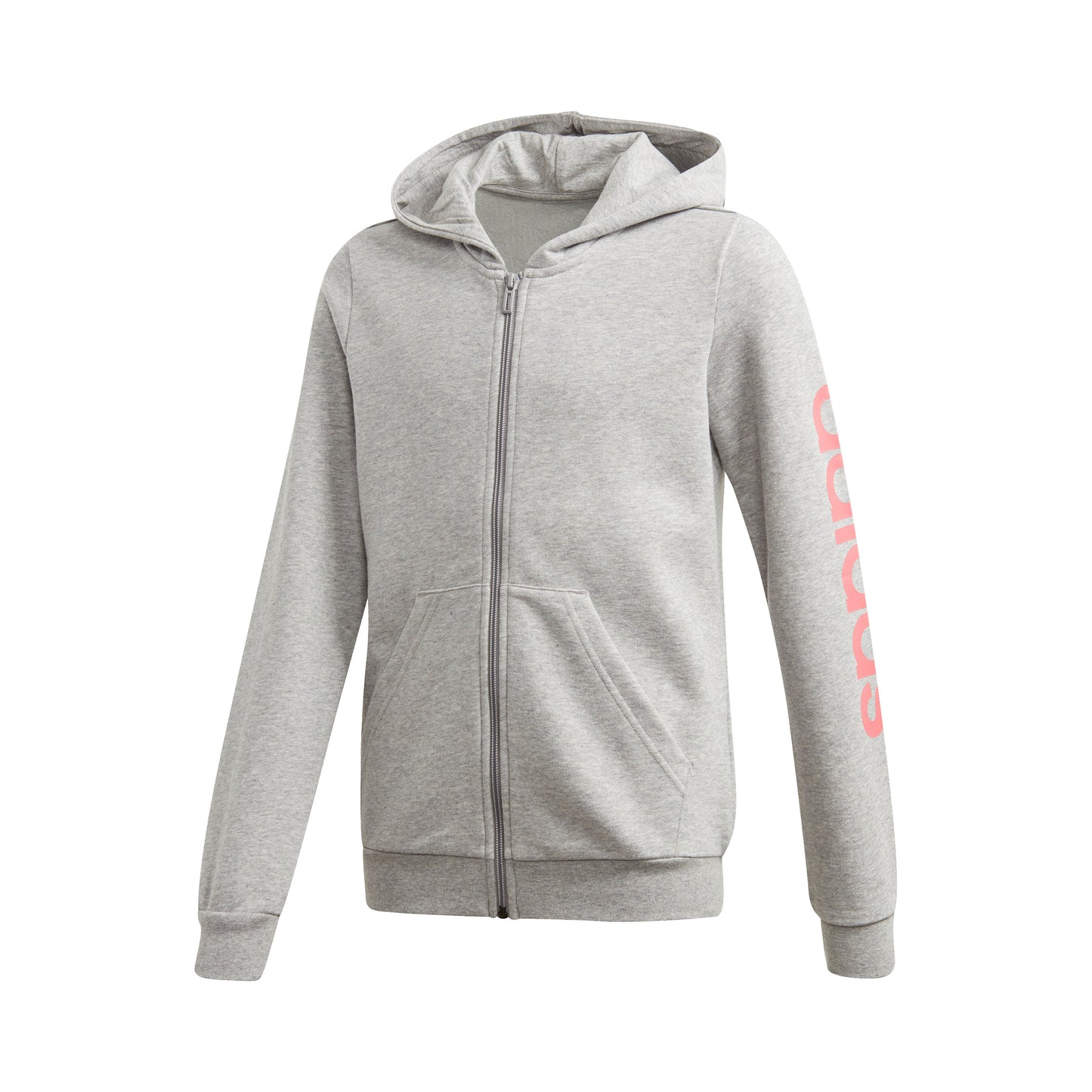 adidas Linear Sweat-jacka Flickor - ljusgrå, korall