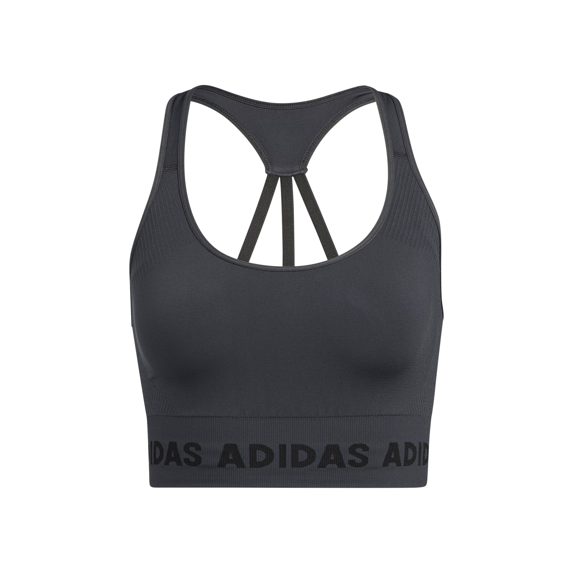 adidas Aeroknit Sport-behå Damer - mörkgrå, svart