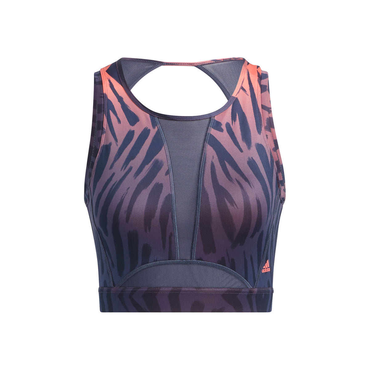 adidas TIGR All over Print Sport-behå Damer - mörkblå, korall