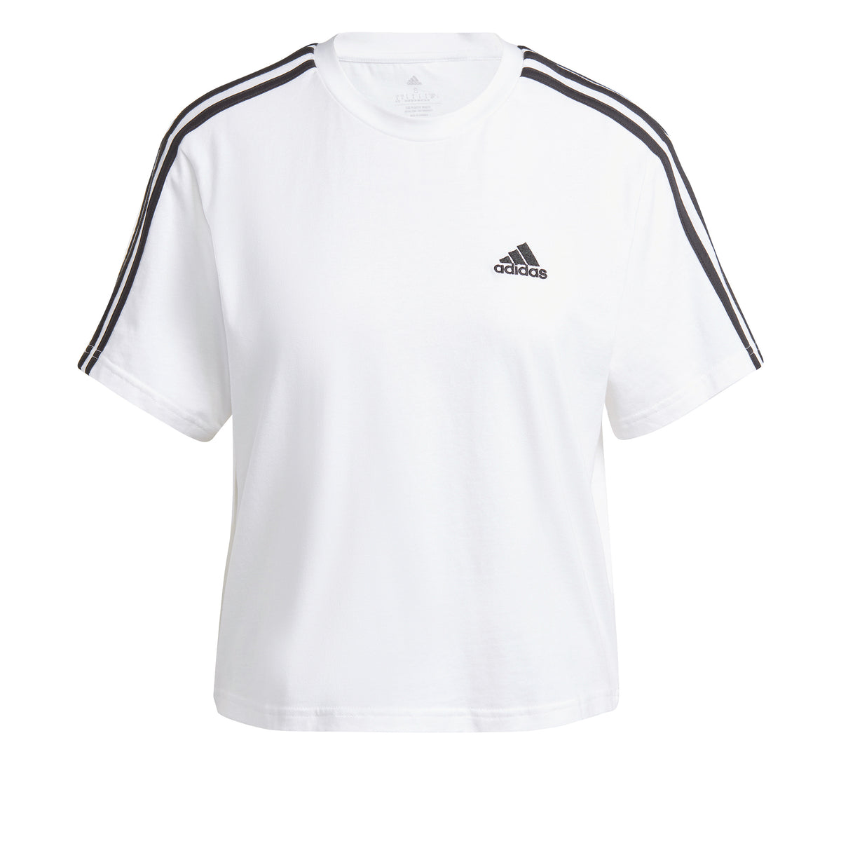 adidas 3Stripes Crop T-shirt Damer - vit, svart