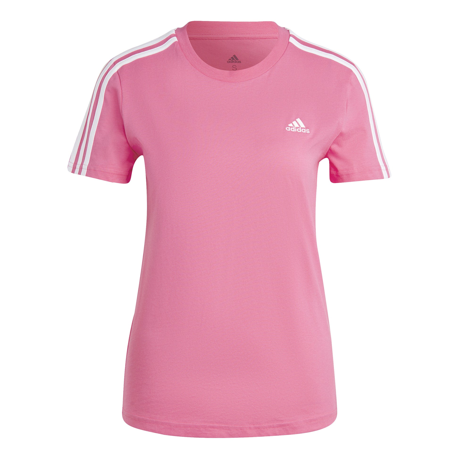 adidas Slim 3-Stripes T-shirt Damer - pink, vit