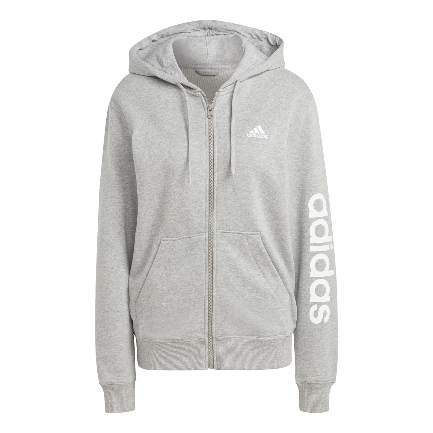 adidas Linear French terry Full Zip Sweat-jacka Damer - ljusgrå, vit