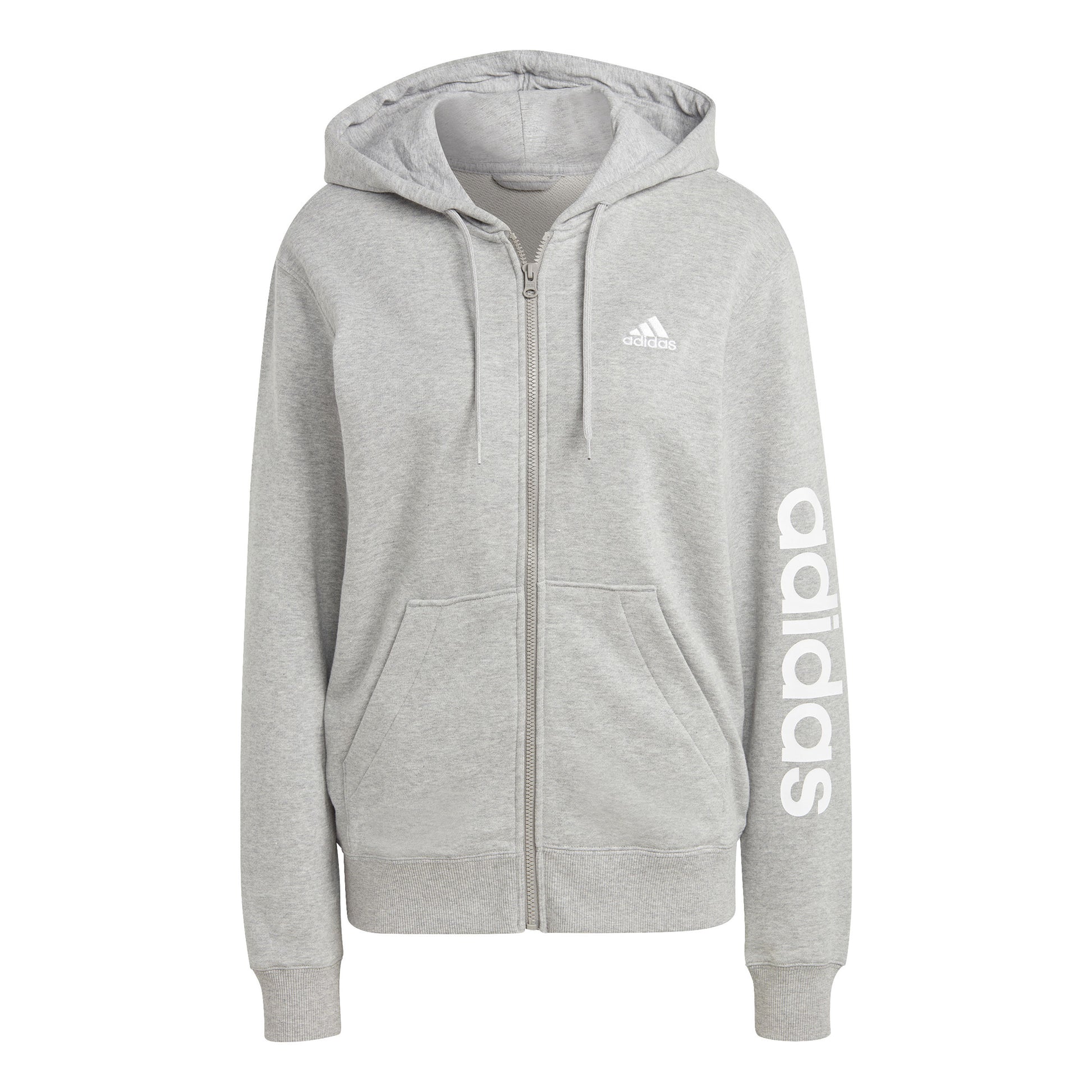 adidas Linear French terry Full Zip Sweat-jacka Damer - ljusgrå, vit