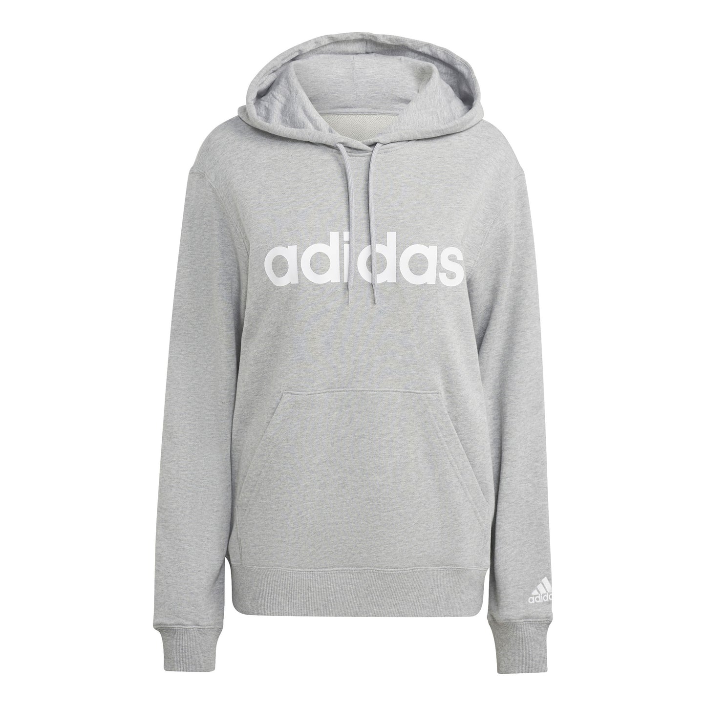 adidas Linear French Terry Huvtröja Damer - ljusgrå, vit