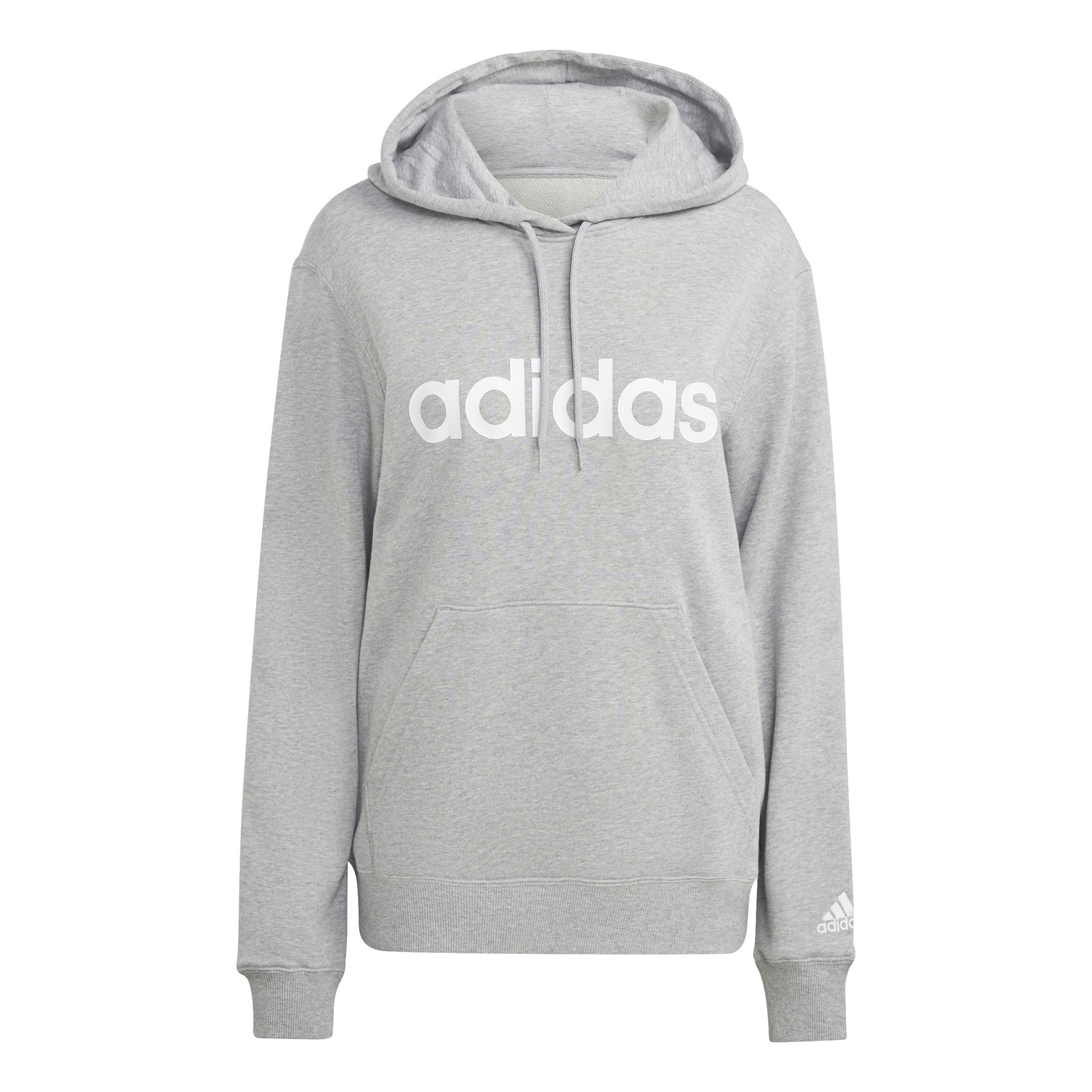adidas Linear French Terry Huvtröja Damer - ljusgrå, vit