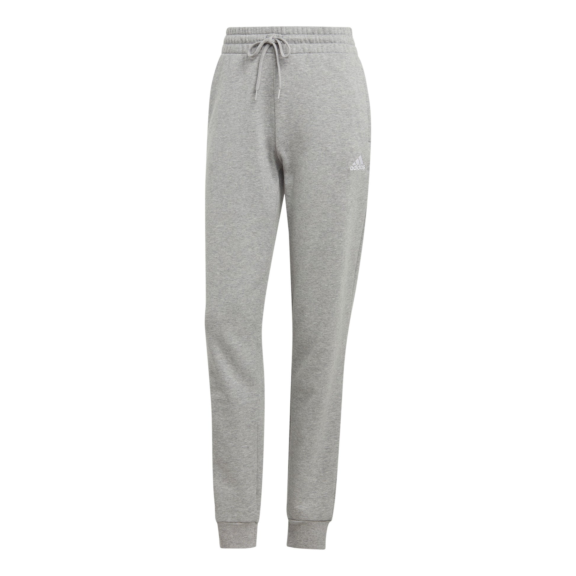 adidas Essentials Linear French Terry Cuffed Träningsbyxa Damer-Ljusgrå,Vit