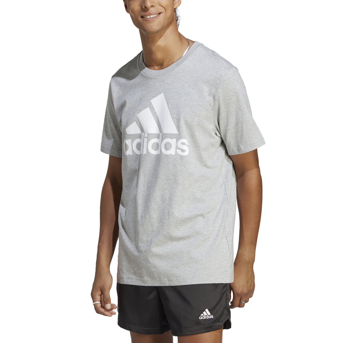 adidas Big Logo Single Jersey T-shirt Herrar - ljusgrå, vit