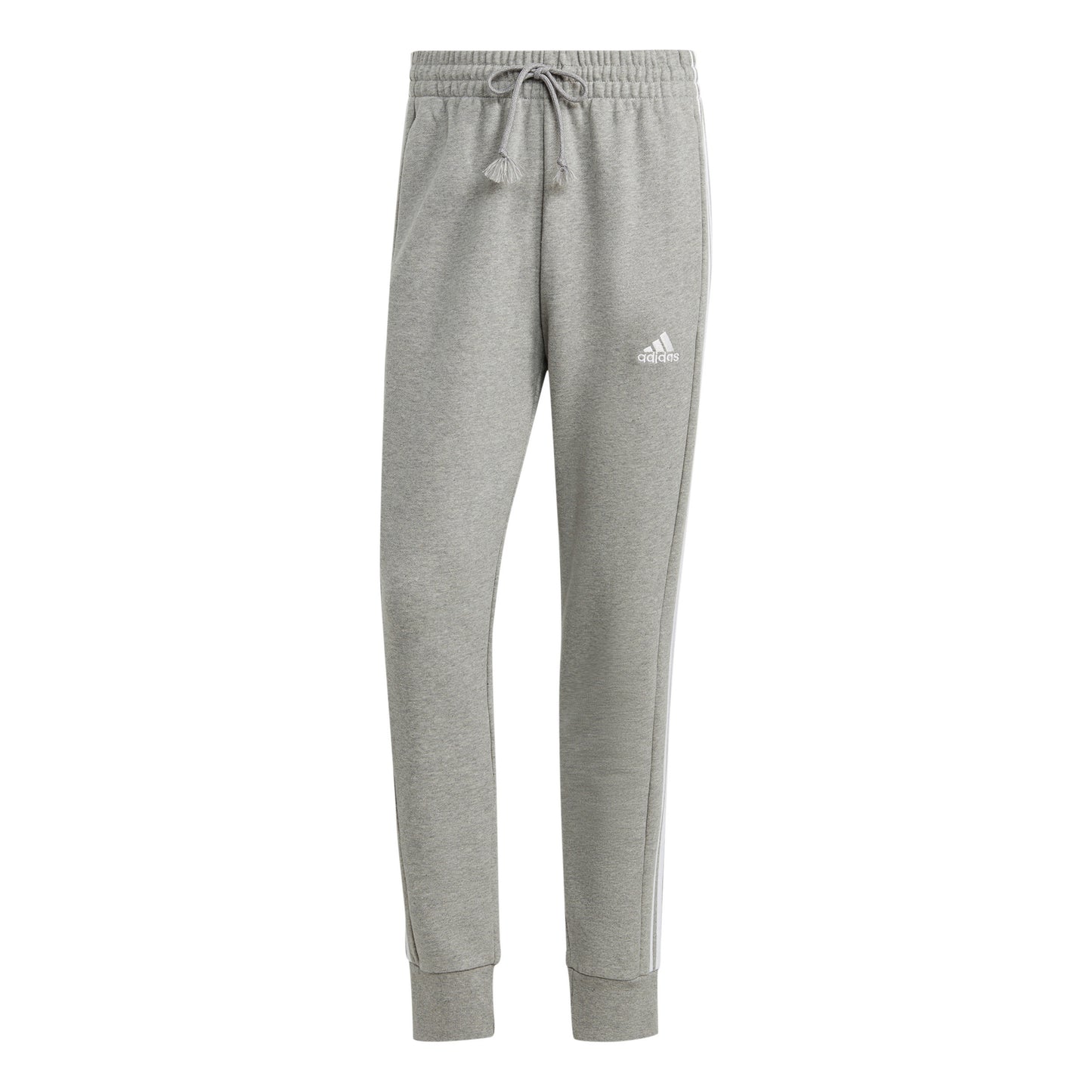 adidas French Terry Tapered Cuff 3-Stripes Träningsbyxa Herrar - ljusgrå, vit