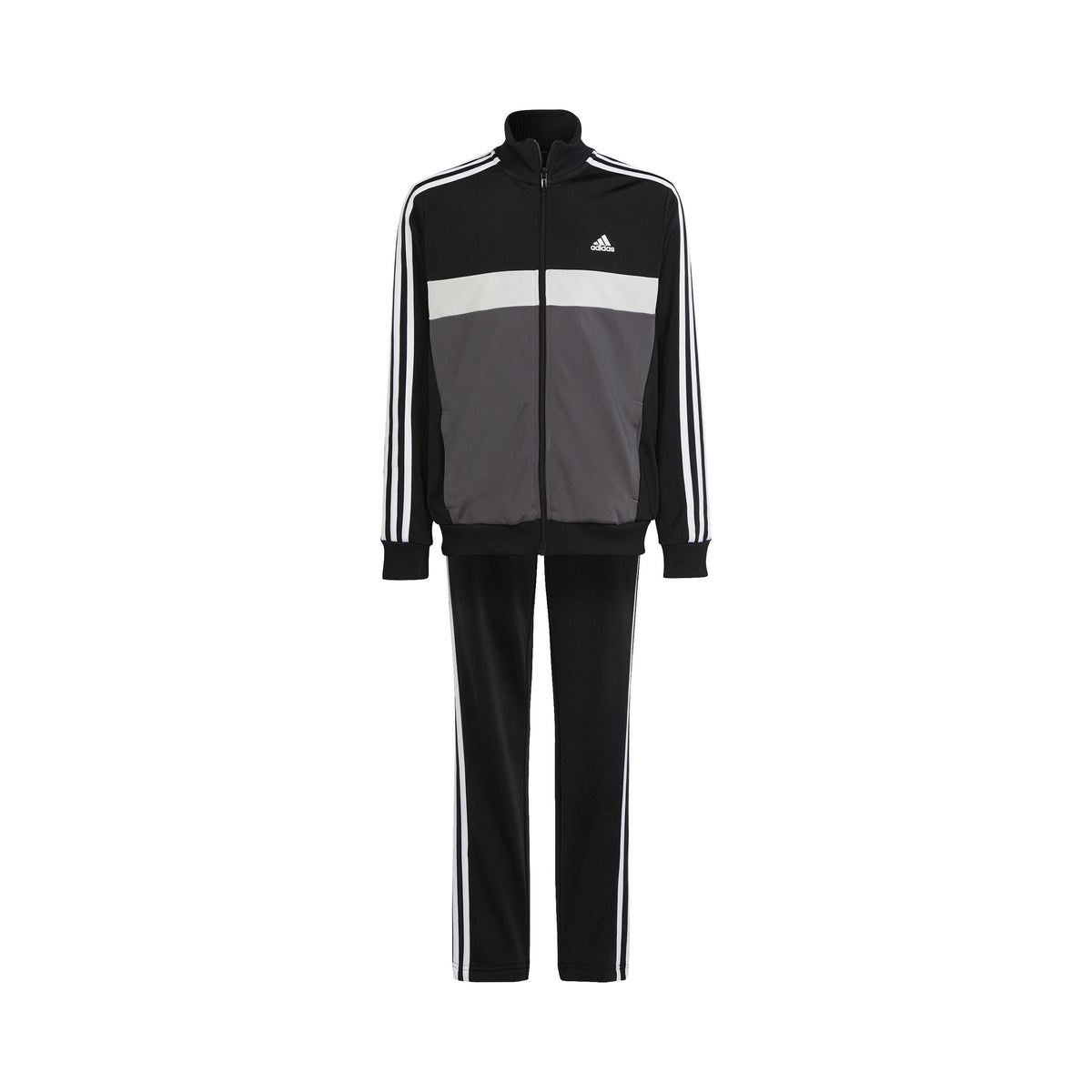 adidas 3Stripes Träningsoverall Barn - svart, grå