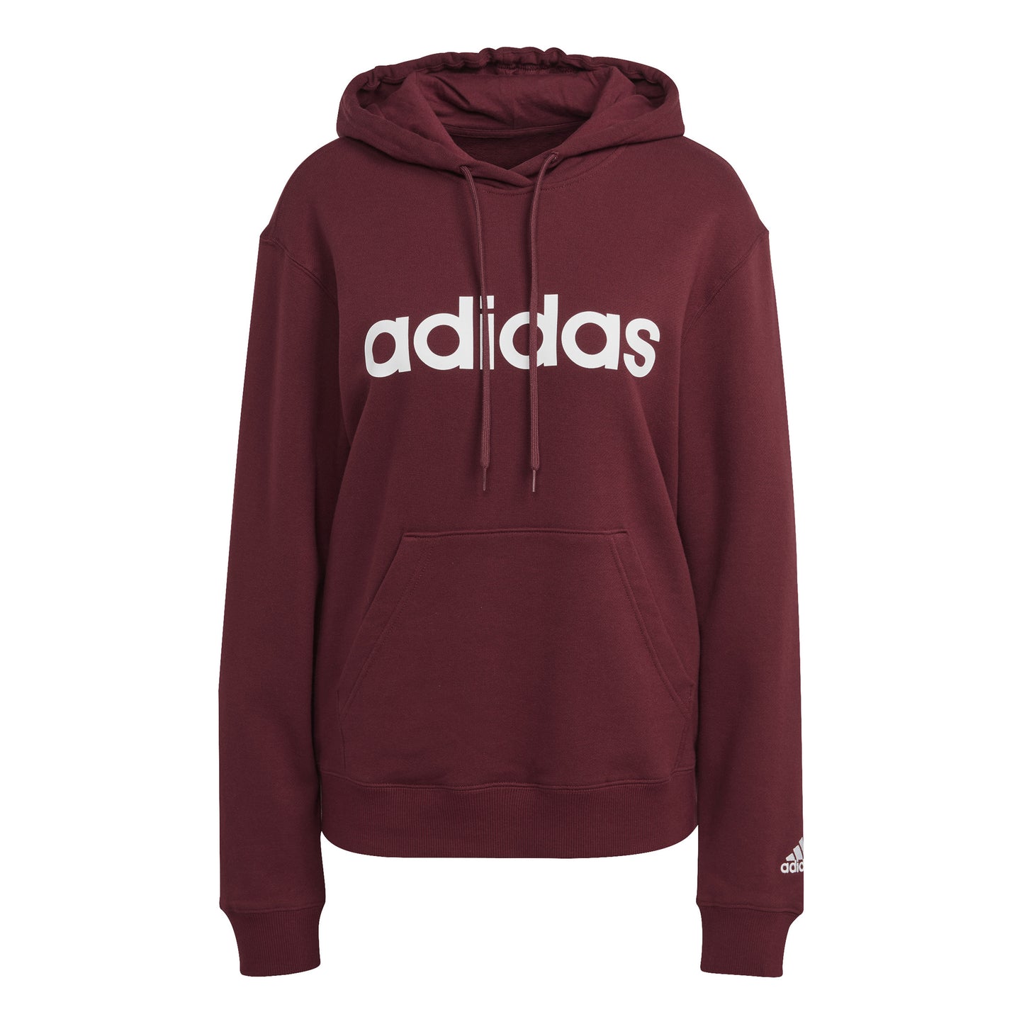 adidas Linear French Terry Huvtröja Damer - röd, vit