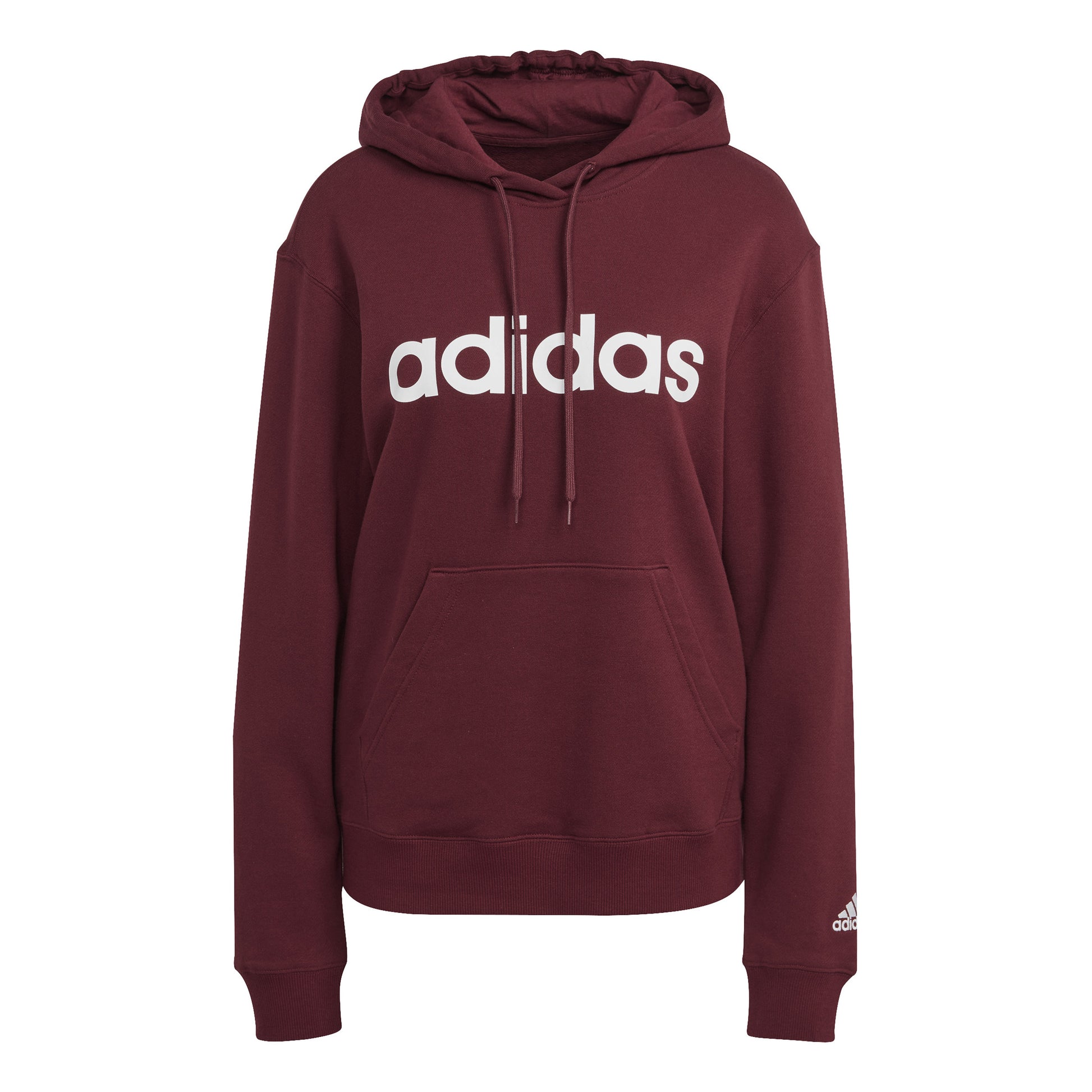adidas Linear French Terry Huvtröja Damer - röd, vit
